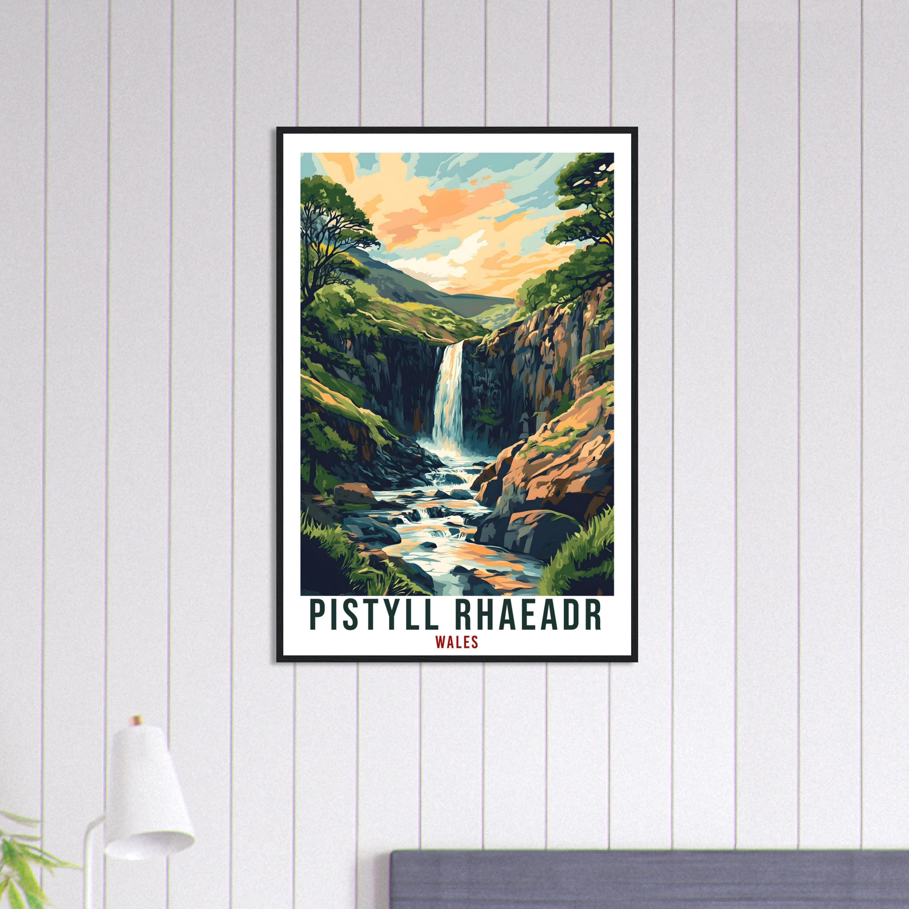 Pistyll Rhaeadr Travel Print Wales Home Decor Pistyll Rhaeadr Wall Art Wall Hanging Art Lover Wales Artwork Travel Poster Pistyll Rhaeadr