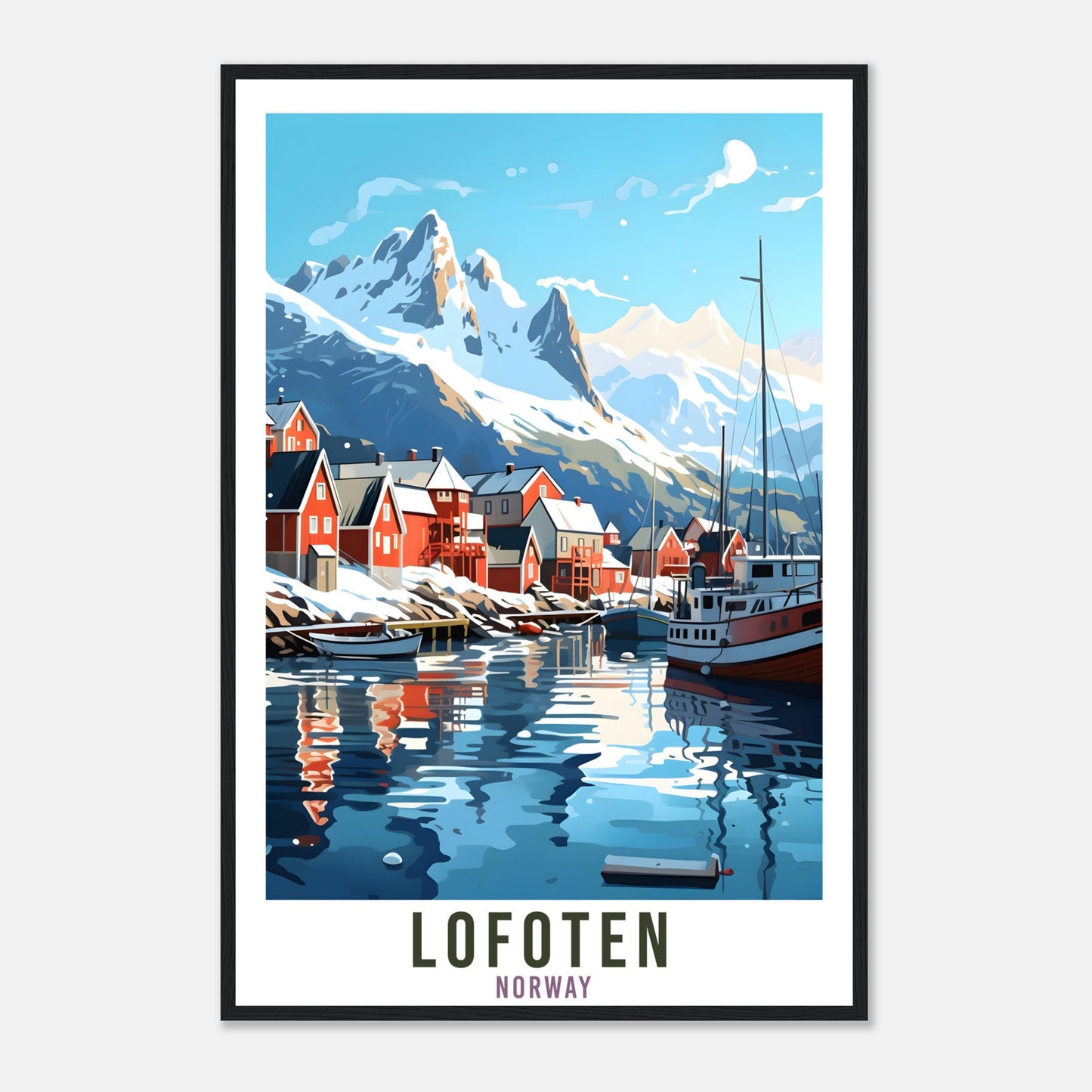Lofoten Norway Travel Print Lofoten Islands Wall Hanging Norway Arctic Lofoten Travel Poster Northern Norway Wall Art Lofoten Travel Poster