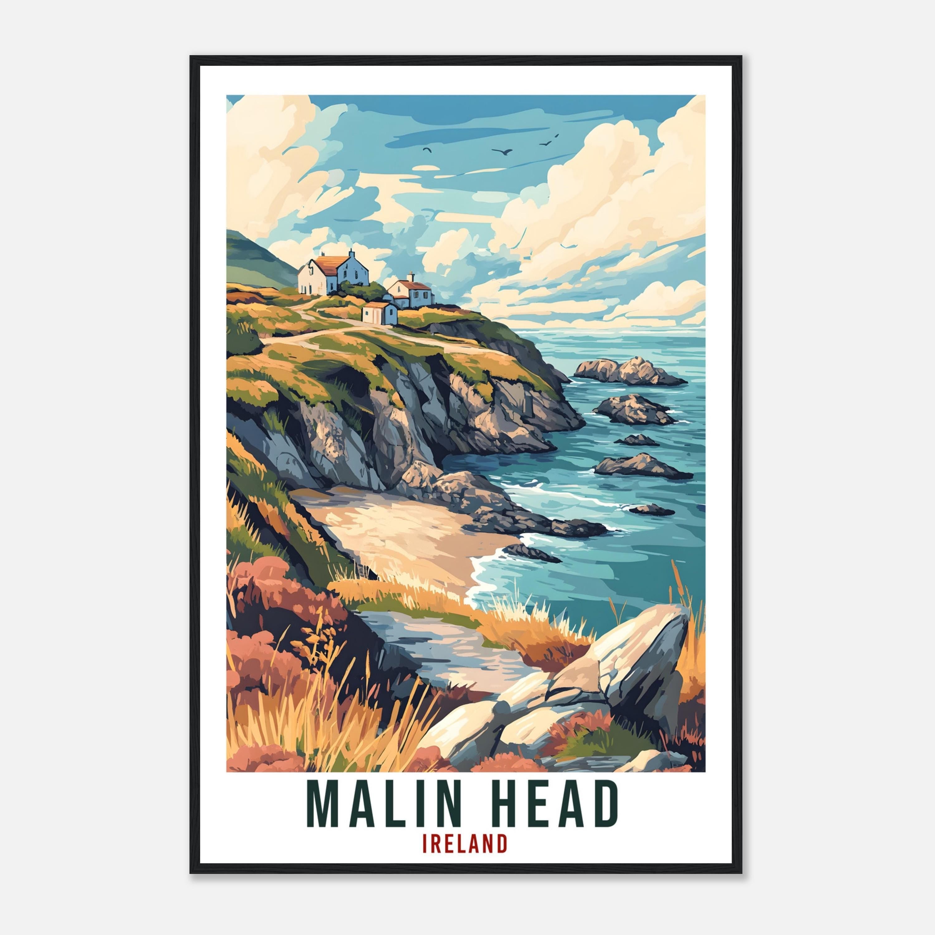 Malin Head Travel Print Ireland Home Decor Malin Head Wall Art Wall Hanging Art Lover Irish Artwork Travel Poster Malin Head Ireland Travel