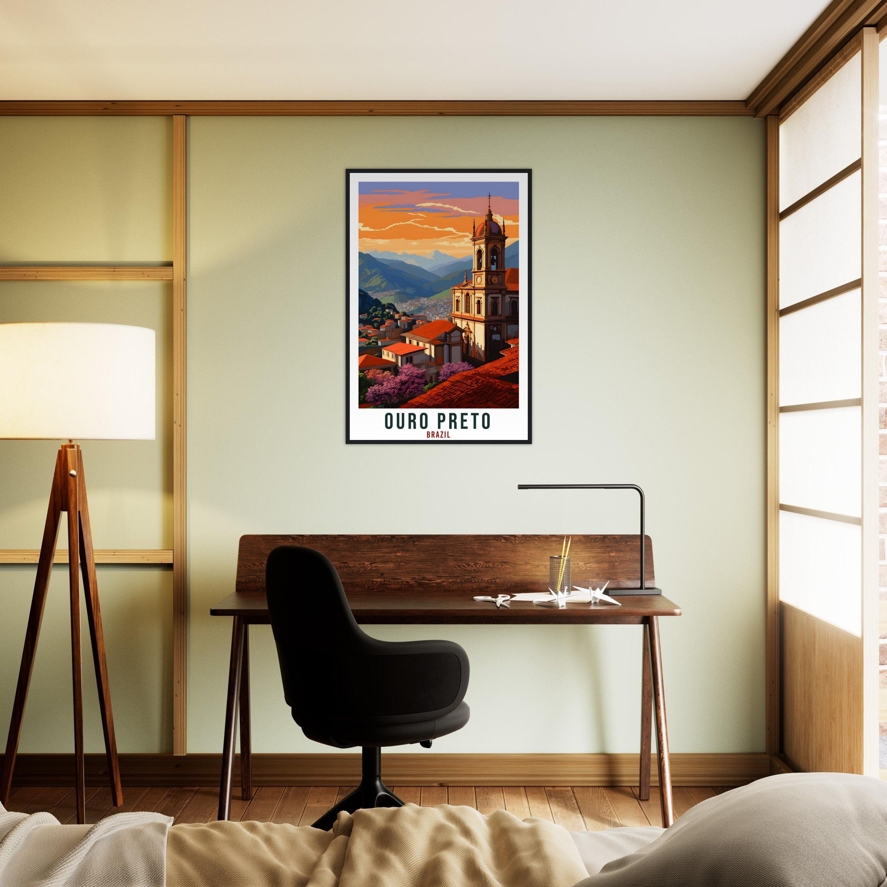 Ouro Preto Travel Print Wall Art Ouro Preto Brazil Wall Hanging Artwork Ouro Preto Art Gifts Ouro Preto Travel Poster Brazil Art Lovers Gift