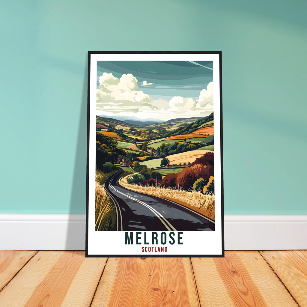 Melrose Travel Print Scotland Home Decor Melrose Wall Art Wall Hanging Art Lover Scotland Artwork Travel Poster Melrose Travel Art Gift