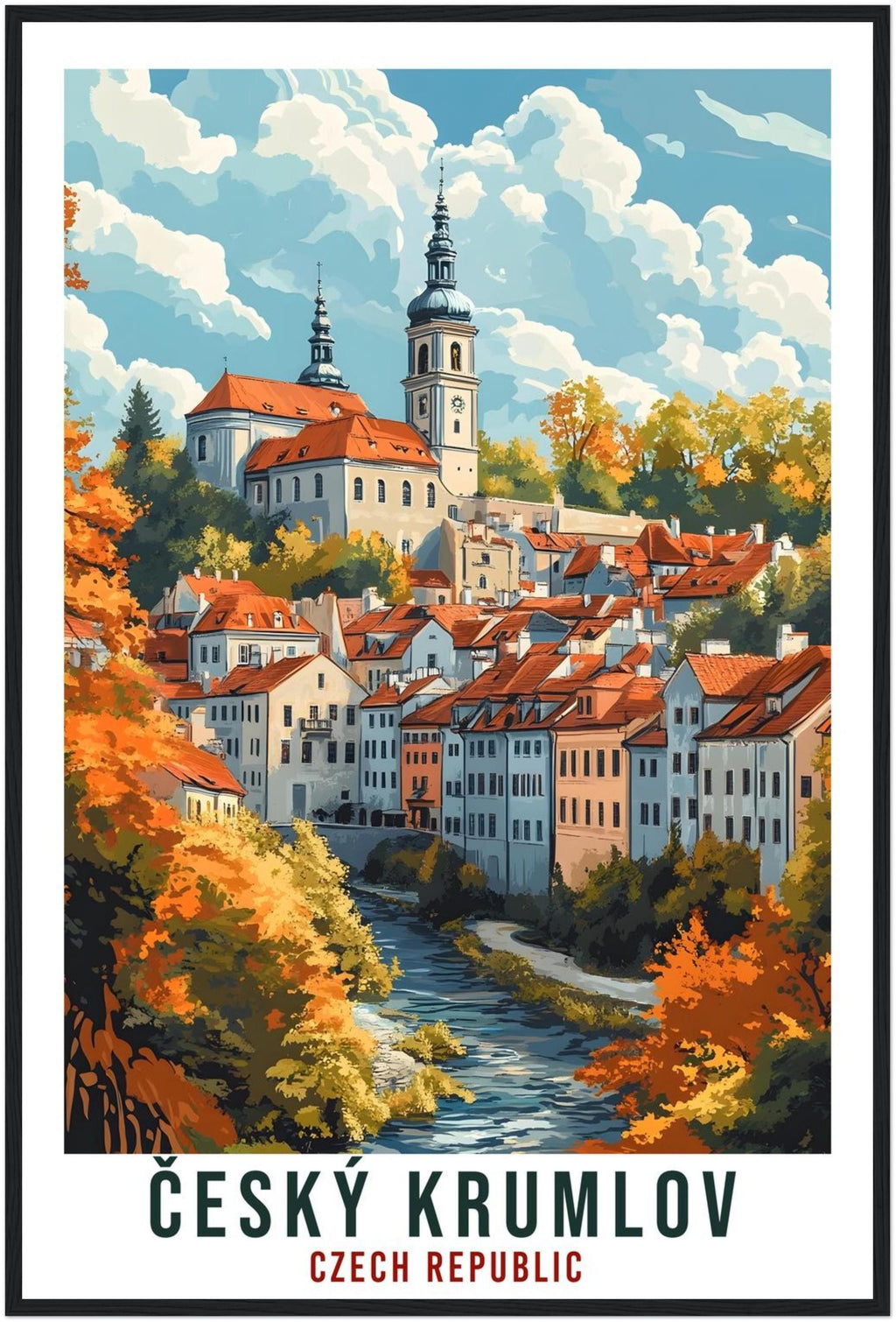 Český Krumlov Travel Print Czech Republic Home Decor Wall Art Gift Wall Hanging Art Lover Český Krumlov Czechia Artwork Travel Poster Travel