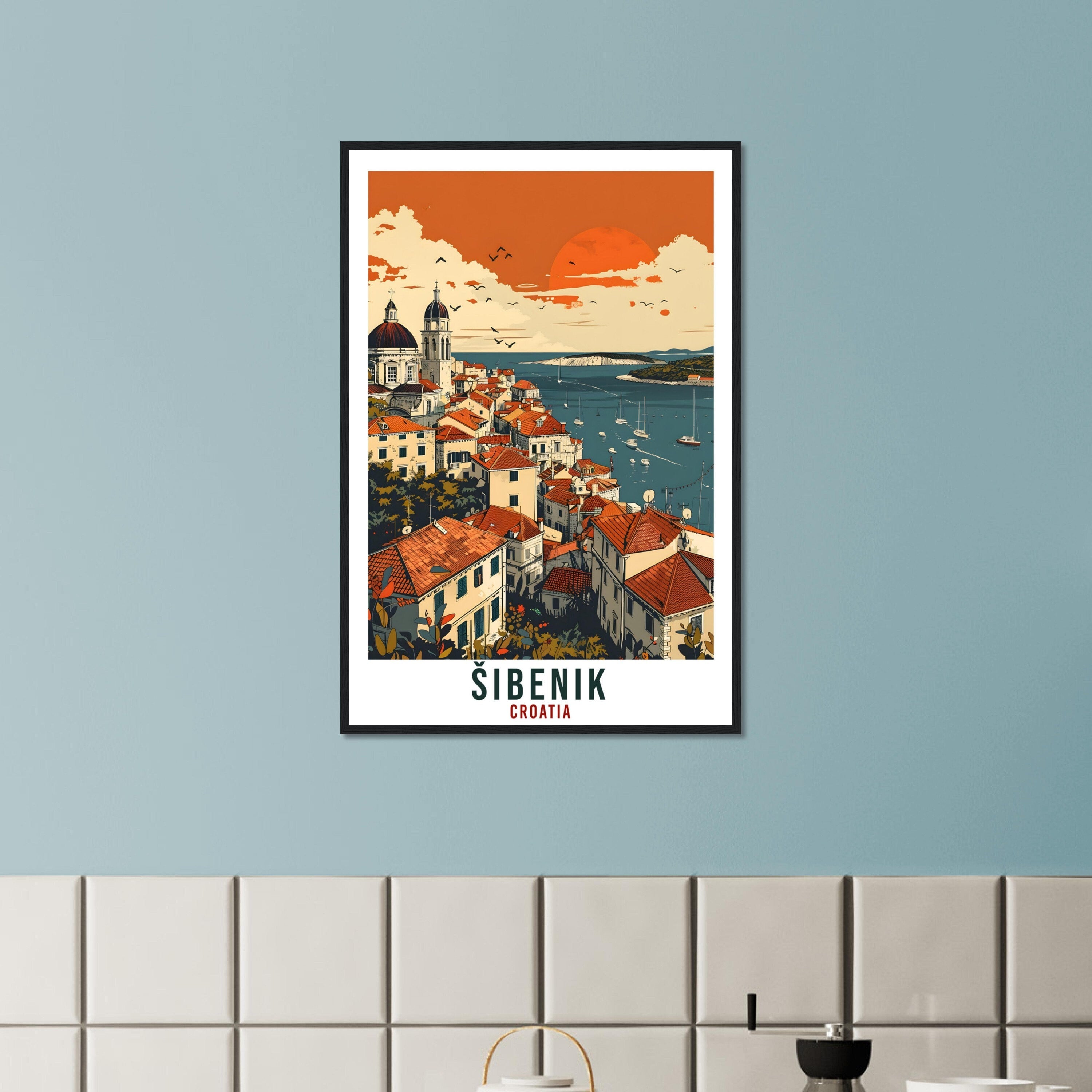 Šibenik Travel Print Croatia Wall Art Wall Hanging Home Décor Šibenik Gift Art Lovers Gift Croatian Artwork Gift Croatia Travel Poster