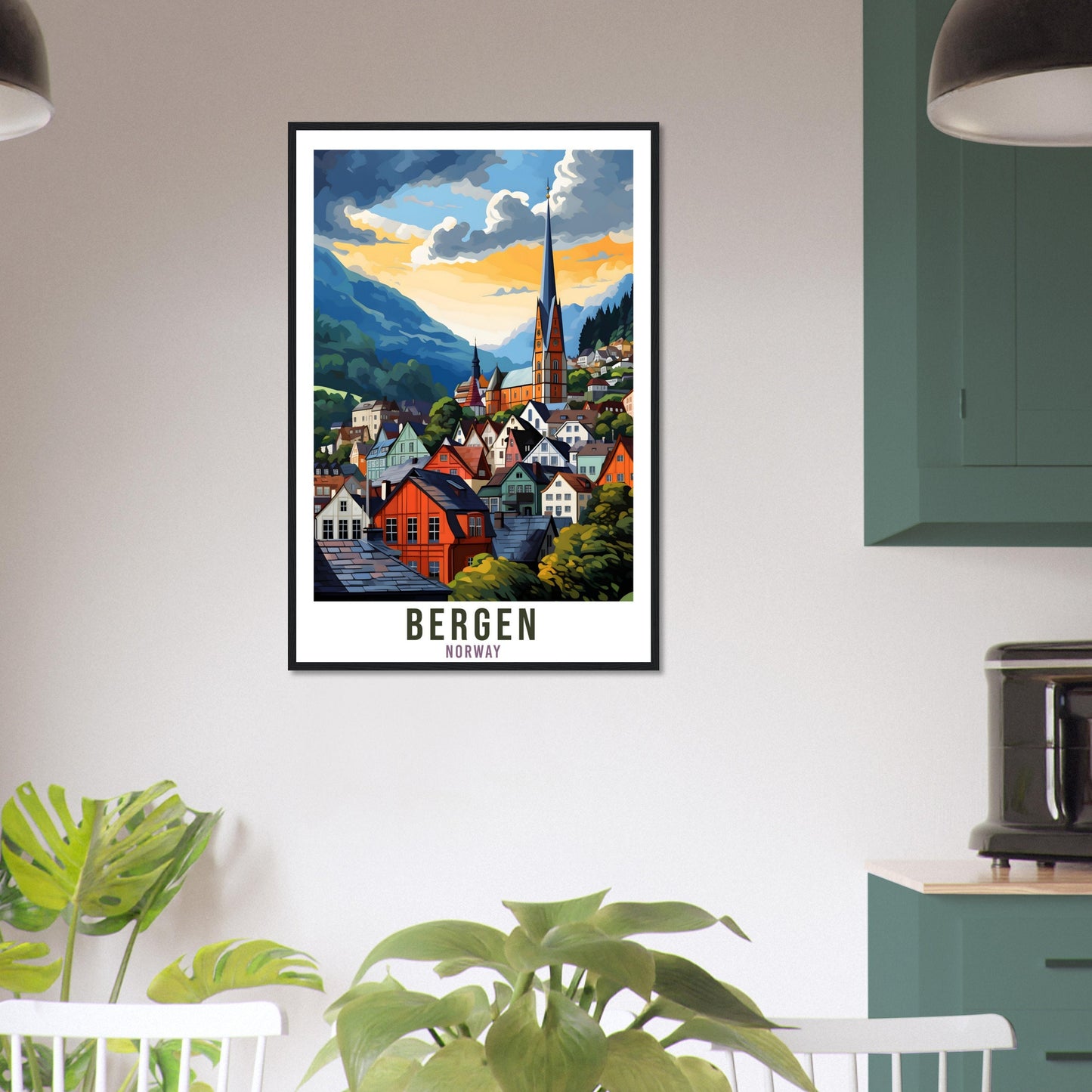 Bergen Norway Travel Print Bergen Wall Hanging Norway Arctic Bergen Travel Poster Norway Wall Art Bergen Travel Poster Bergen City Decor