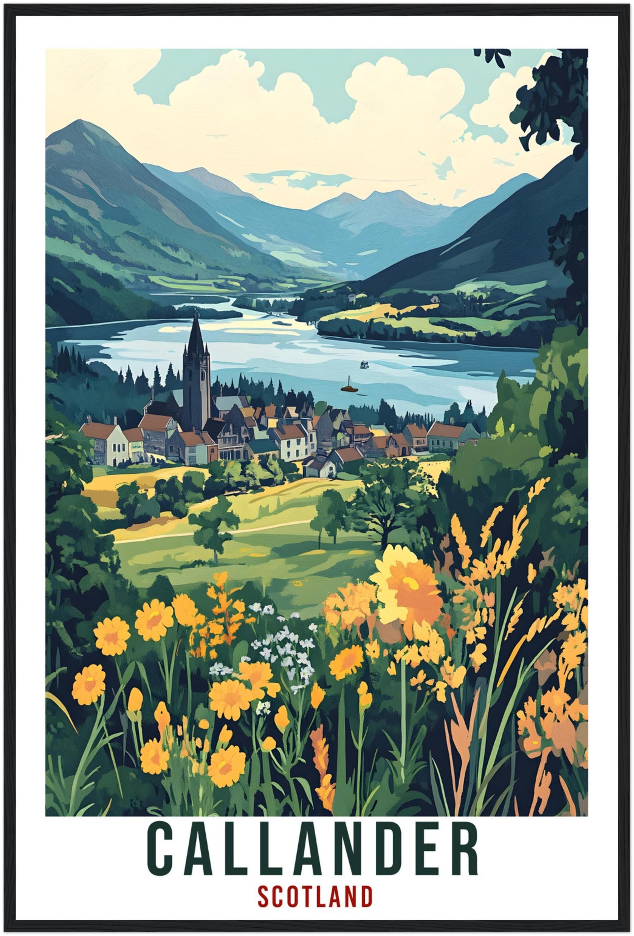 Callander Travel Print Scotland Home Decor Callander Wall Art Wall Hanging Art Lover Scotland Artwork Travel Poster Callander Travel Art