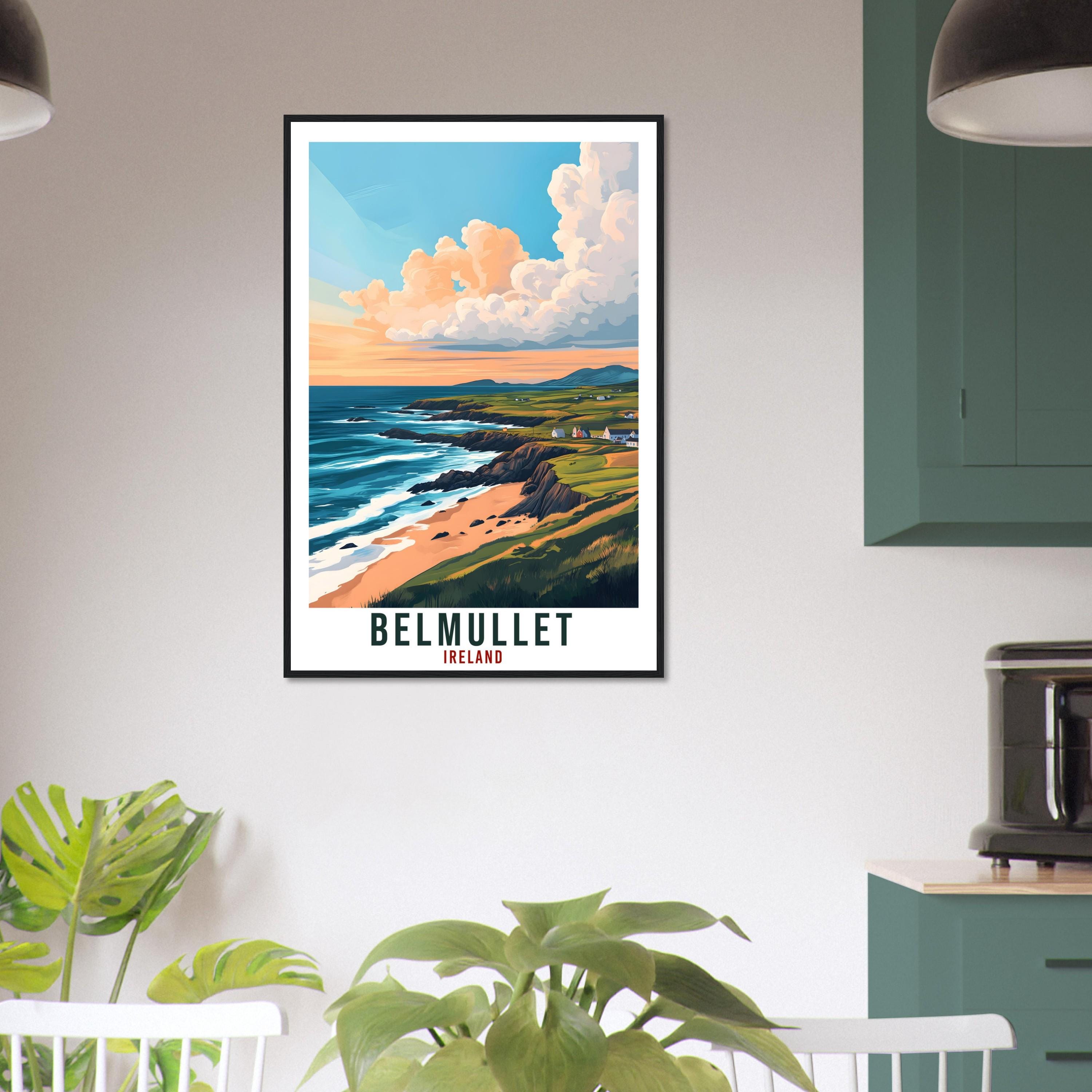 Belmullet Travel Print Ireland Home Decor Mayo Wall Art Gift Wall Hanging Art Lover Belmullet Irish Artwork Travel Poster Ireland Travel Art