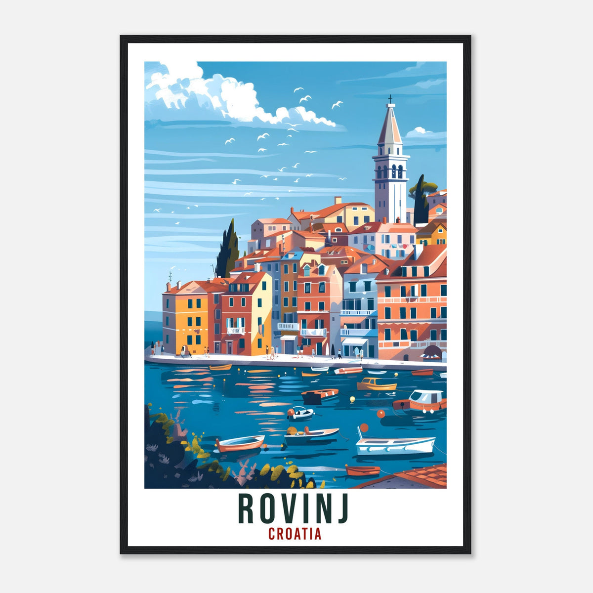 Rovinj Travel Print Croatia Wall Art Wall Hanging Home Décor Rovinj Gift Croatian Landmark Artwork Gift Rovinj Croatia Holiday Travel Poster