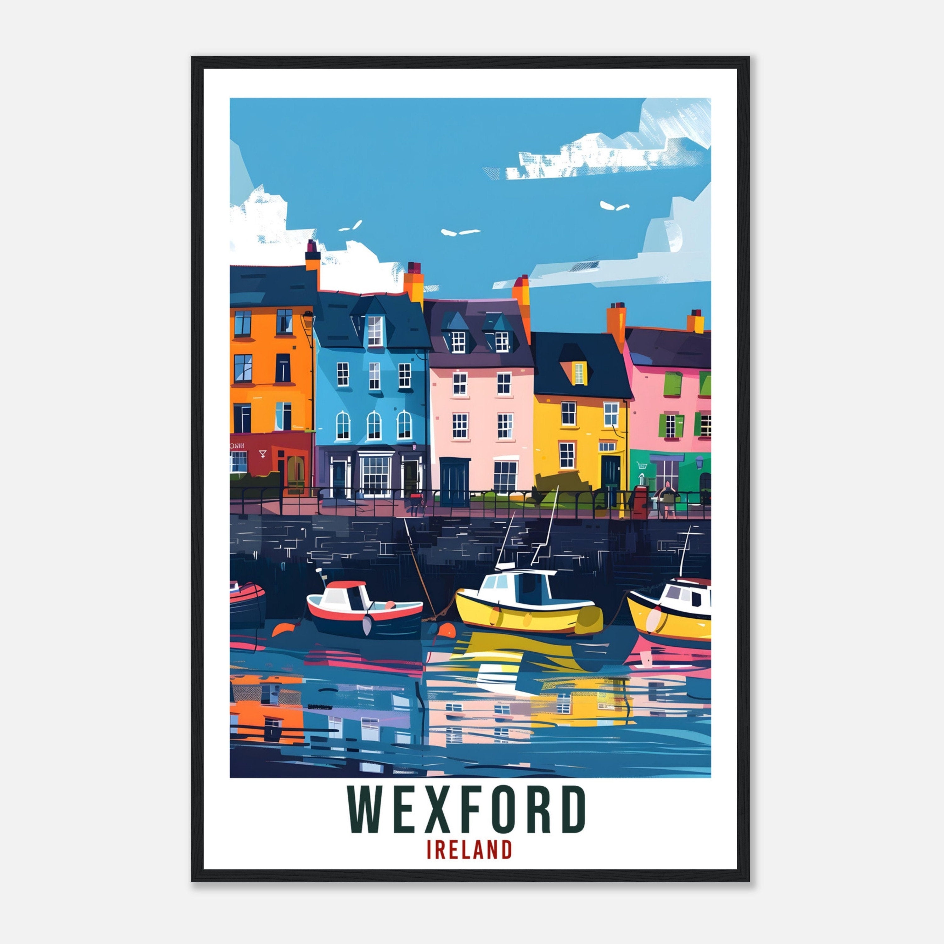 Wexford Travel Print Ireland Wall Art Wall Hanging Home Living Décor Wexford Gift Art Lovers Gift Irish Artwork Gift Ireland Travel Poster