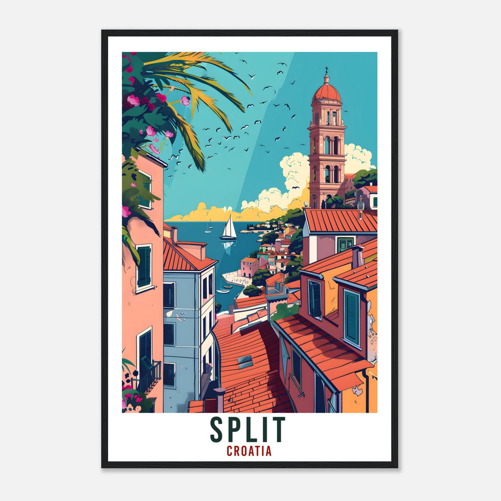 Split Travel Print Croatia Wall Art Wall Hanging Home Décor Split Gift Croatian Landmark Artwork Gift Split Croatia Holiday Travel Poster