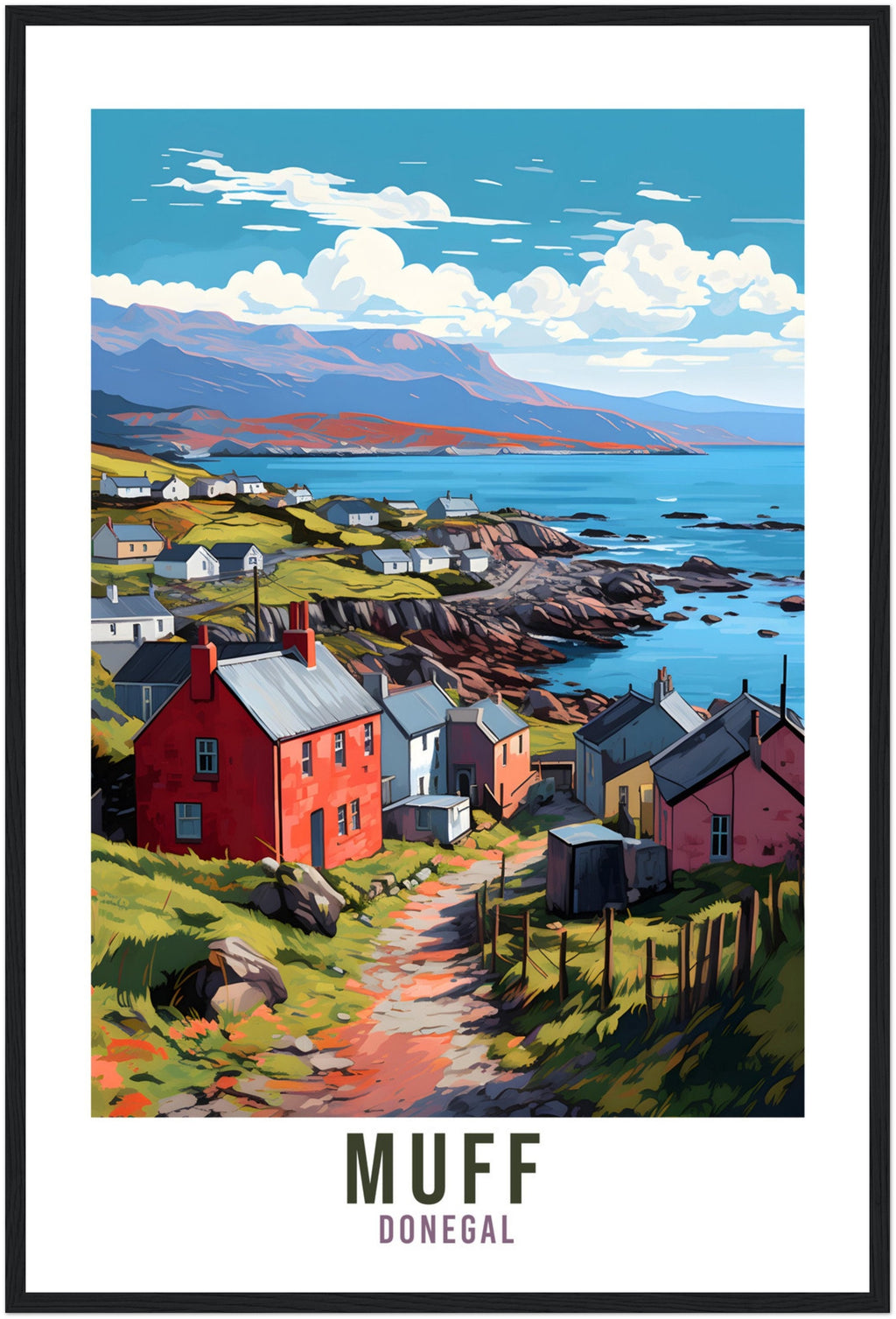 Muff Donegal Travel Print Wall Art Muff Wall Hanging Home Décor Dublin Gift Art Lovers Irish Art Lover Gift Donegal Print Donegal Artwork