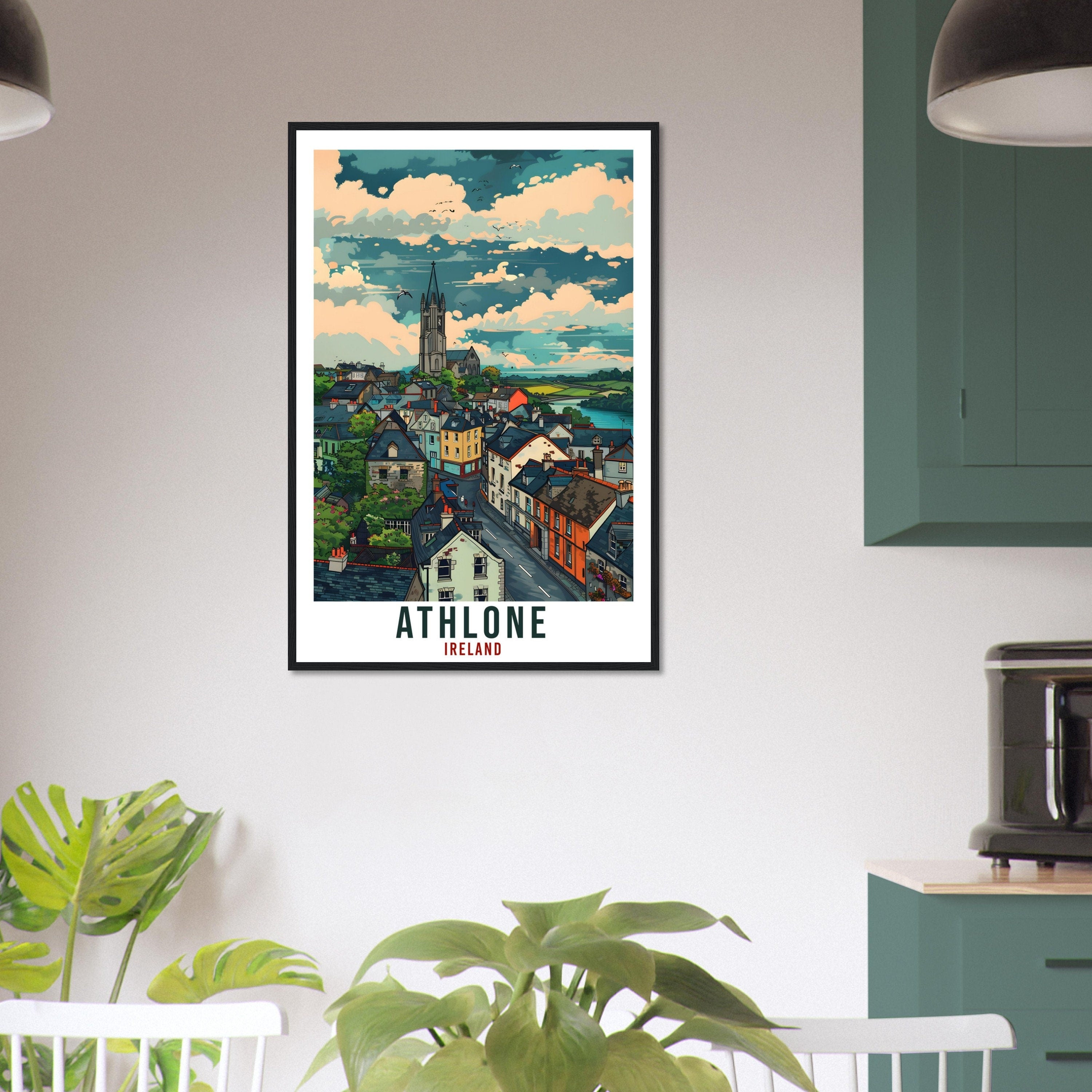 Athlone Travel Print Ireland Wall Art Wall Hanging Home Living Décor Athlone Gift Art Lovers Gift Irish Artwork Gift Ireland Travel Poster