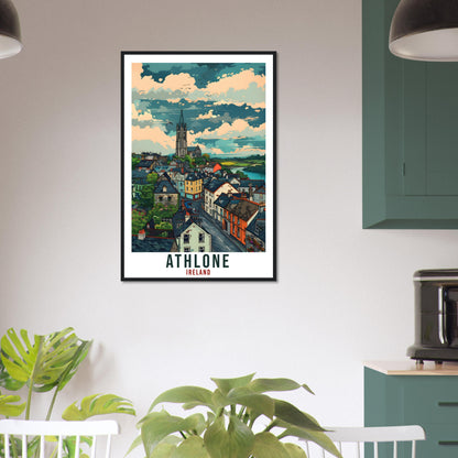 Athlone Travel Print Ireland Wall Art Wall Hanging Home Living Décor Athlone Gift Art Lovers Gift Irish Artwork Gift Ireland Travel Poster