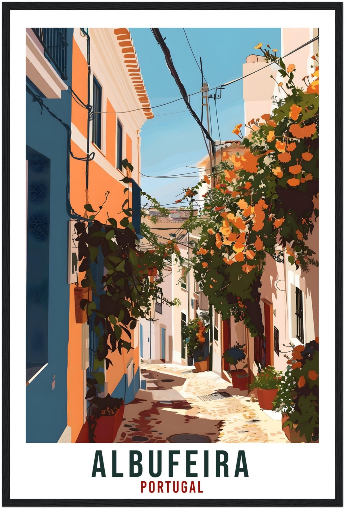 Albufeira Travel Print Portugal Wall Art Wall Hanging Home Décor Albufeira Gift Portugal Landmark Artwork Gift Portugal Travel Poster Art