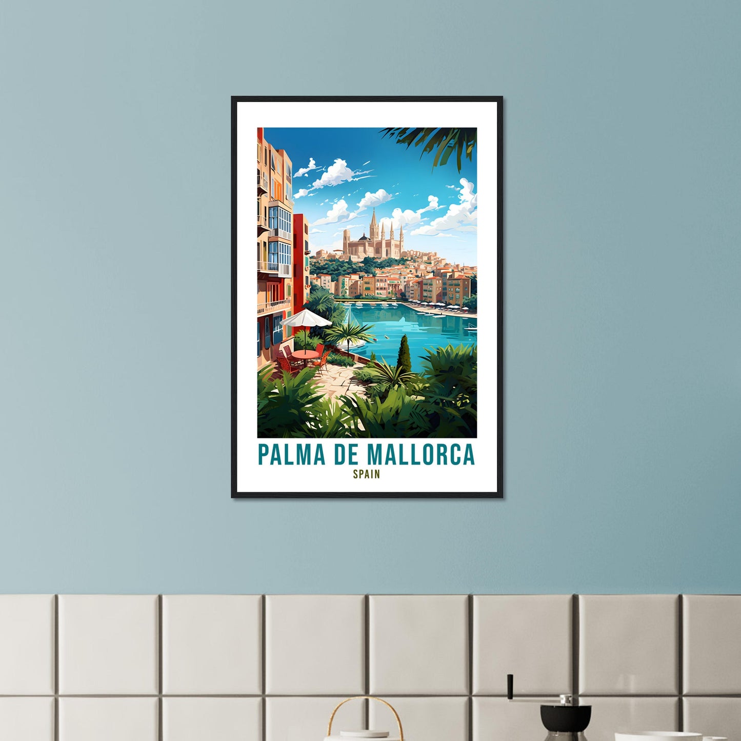 Palma De Mallorca Travel Print Wall Art Palma Wall Hanging Spain Gift Holiday Print Mallorca Art Print Palma Travel Poster Landscape Print