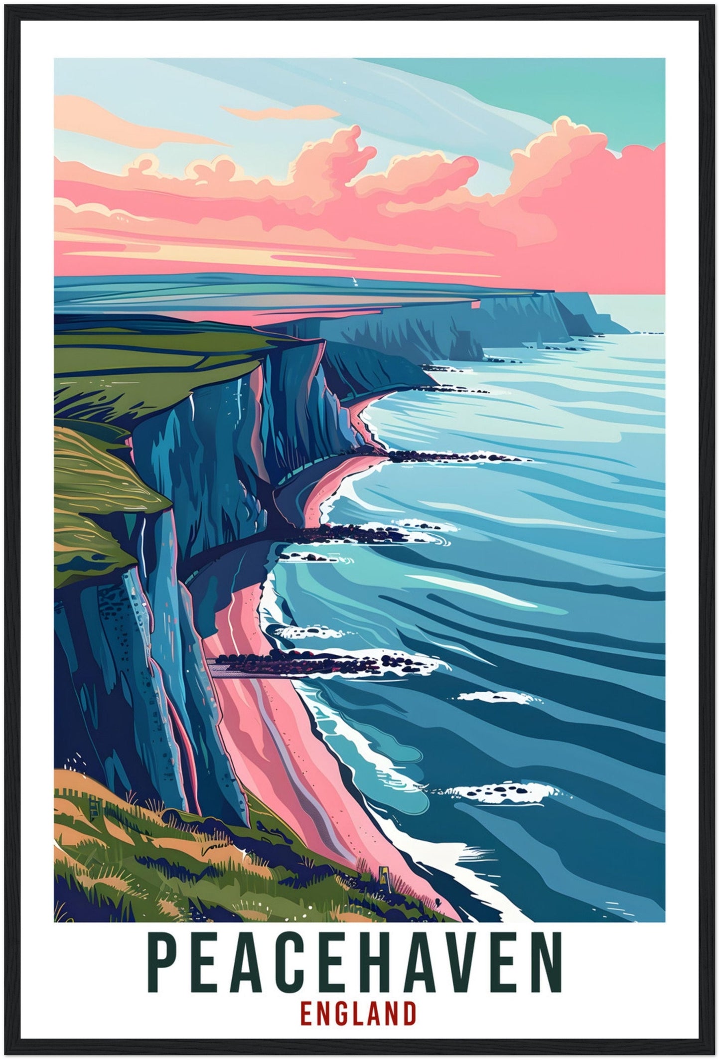 Peacehaven Travel Print Wall Art Wall Hanging Home Living Décor Peacehaven Gift Art Lovers Gift UK Artwork Gift Print England Travel Poster