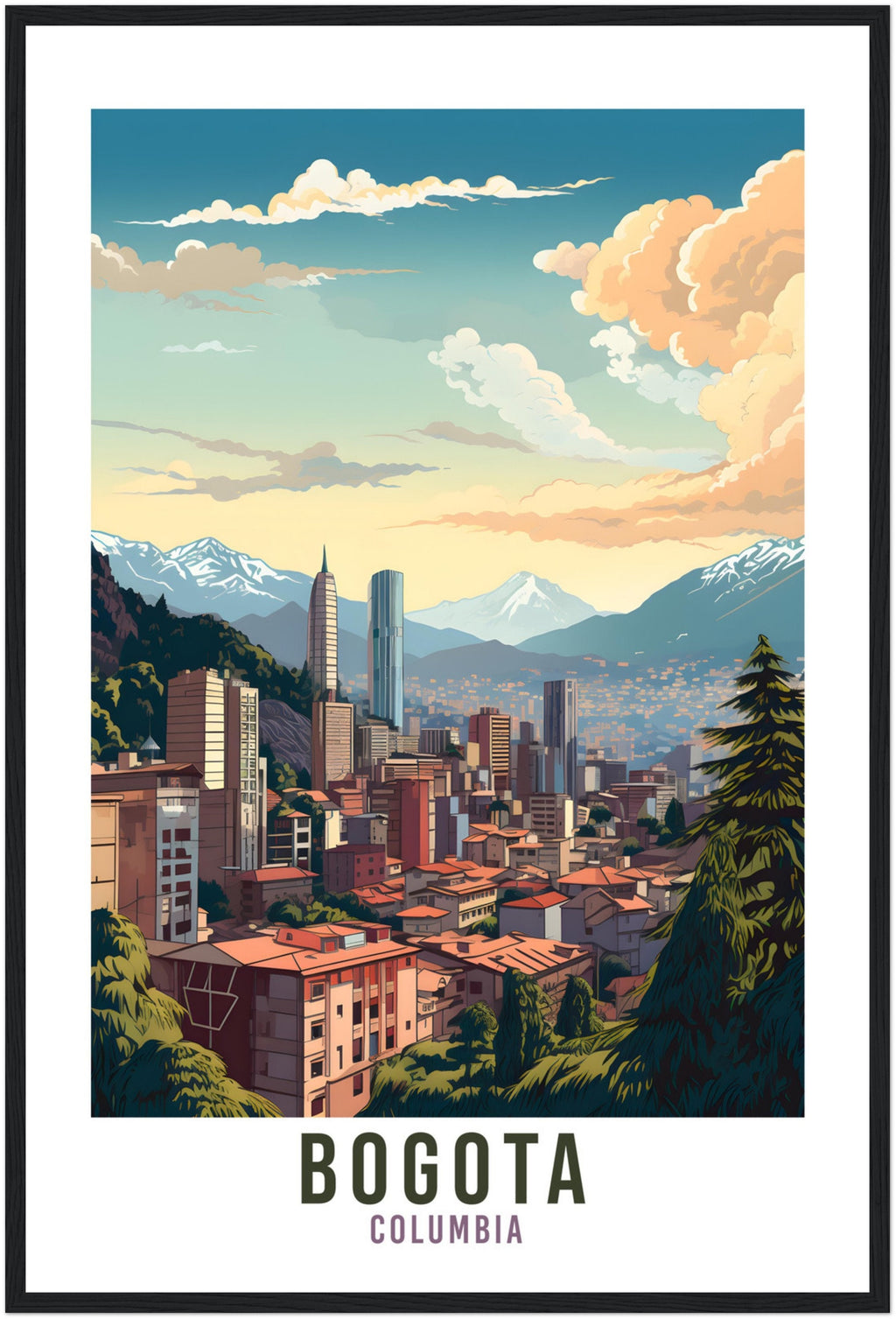 Bogota Travel Print Columbian Wall Art Bogota Wall Hanging Home Décor Gift Art Lovers Columbian Art Lover Gift Bogota Columbia Print