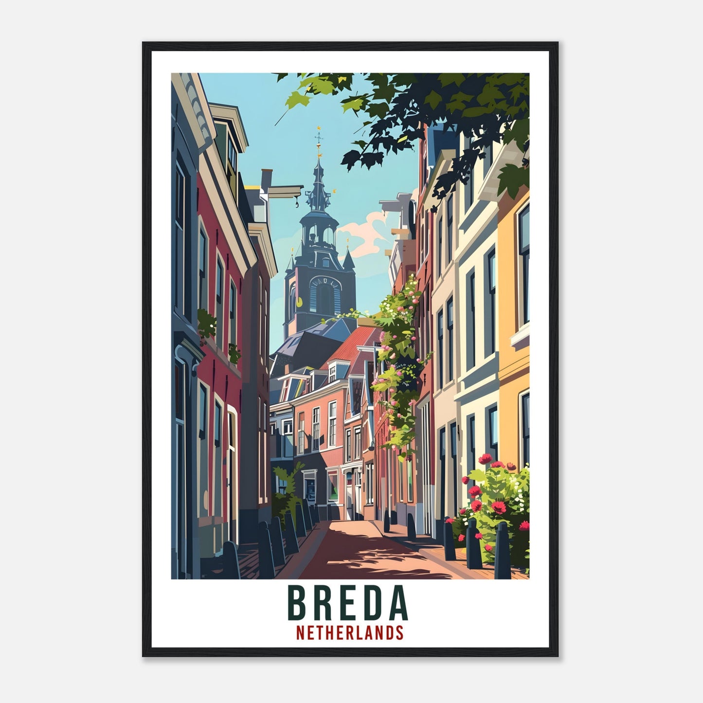 Breda Travel Print Holland Wall Art Wall Hanging Home Décor Breda Gift Art Lovers Gift Dutch Artwork Gift The Netherlands Travel Poster