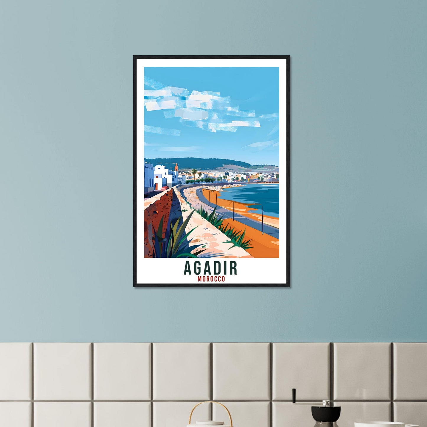 Agadir Morocco Travel Print Wall Art Wall Hanging Home Décor Agadir Gift Art Lovers Morocco Artwork Gift Print African Landmark Poster
