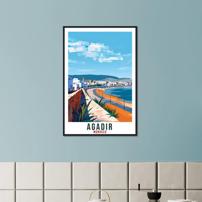 Agadir Morocco Travel Print Wall Art Wall Hanging Home Décor Agadir Gift Art Lovers Morocco Artwork Gift Print African Landmark Poster