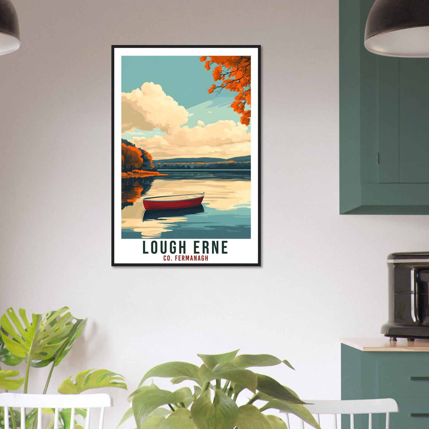 Lough Erne Travel Print Fermanagh Home Decor Lough Erne Wall Art Wall Hanging Art Lover Artwork Travel Poster Northern Ireland Travel Art