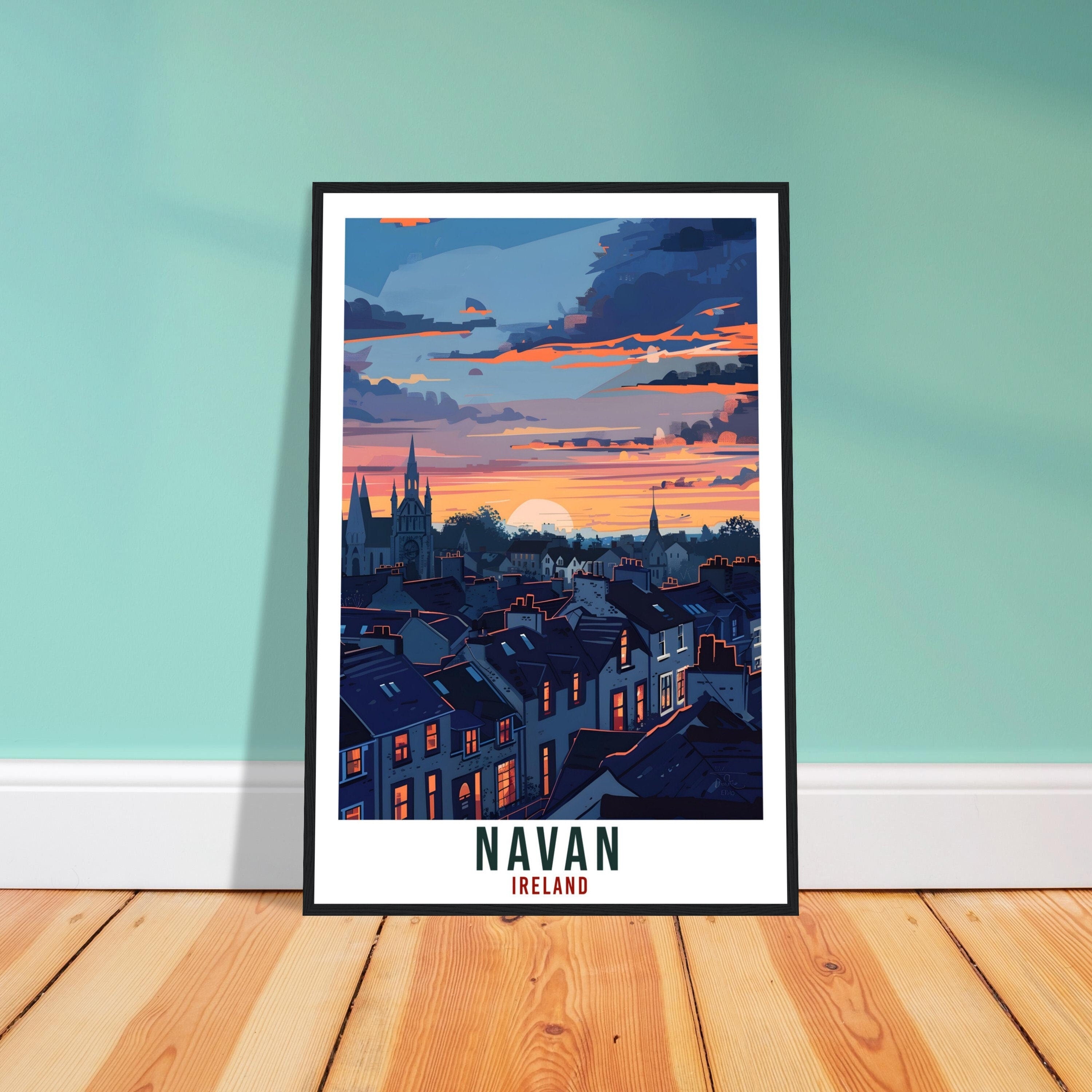 Navan Travel Print Ireland Wall Art Wall Hanging Home Living Décor Navan Gift Art Lovers Gift Meath Irish Artwork Gift Ireland Travel Poster