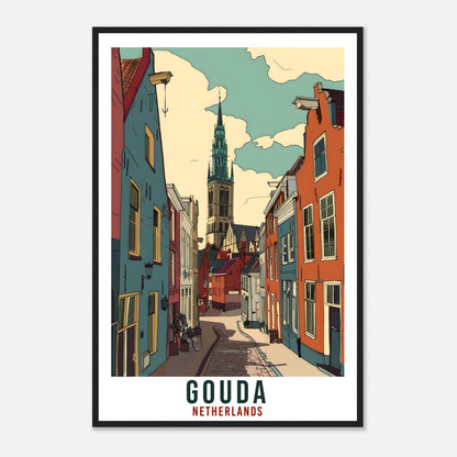 Gouda Travel Print Holland Wall Art Wall Hanging Home Décor Gouda Gift Art Lovers Gift Dutch Artwork Gift The Netherlands Travel Poster