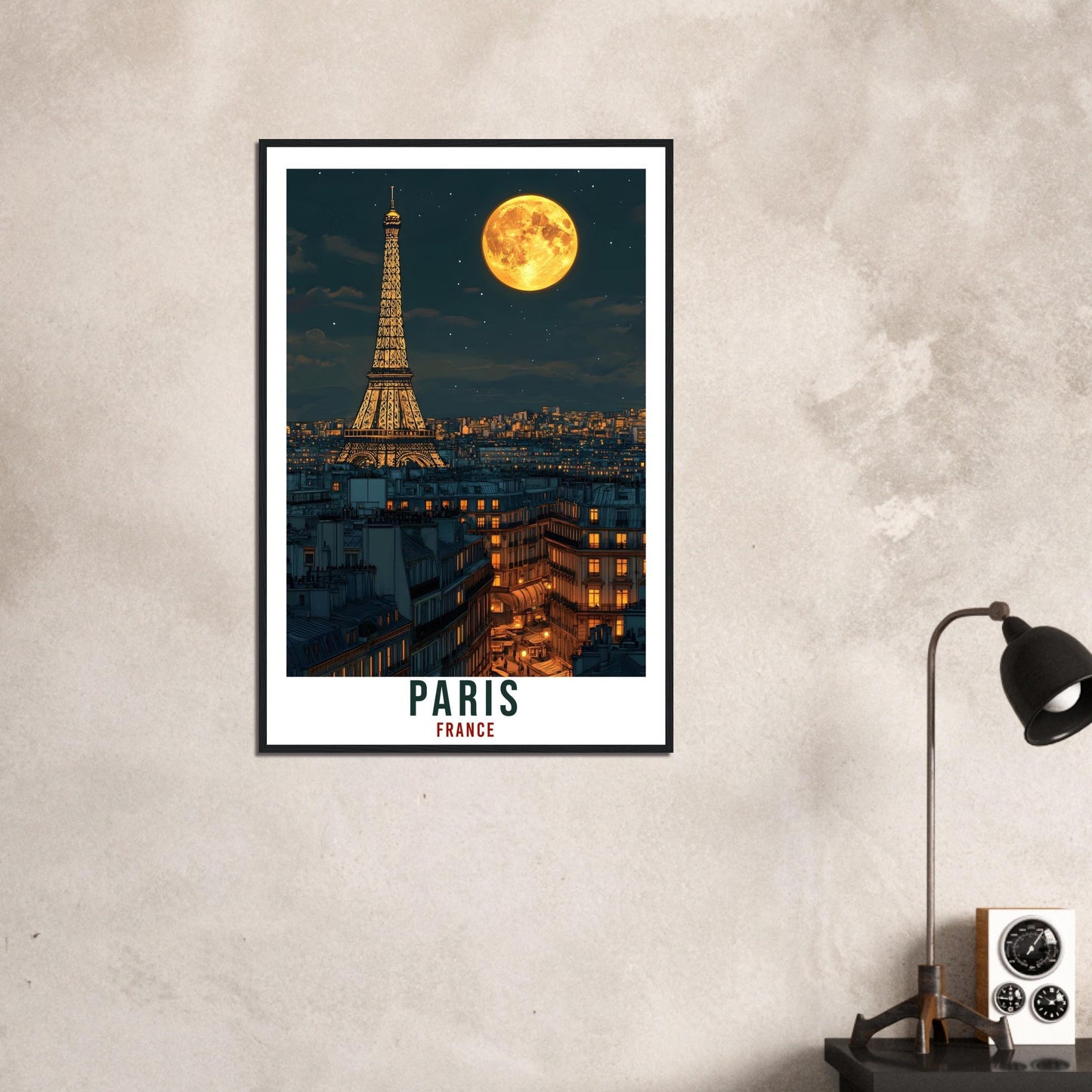 Paris Travel Print Eiffel Tower At Night Home Decor Paris Wall Art Gift Wall Hanging Art Lover Paris France Artwork Travel Poster Travel Art