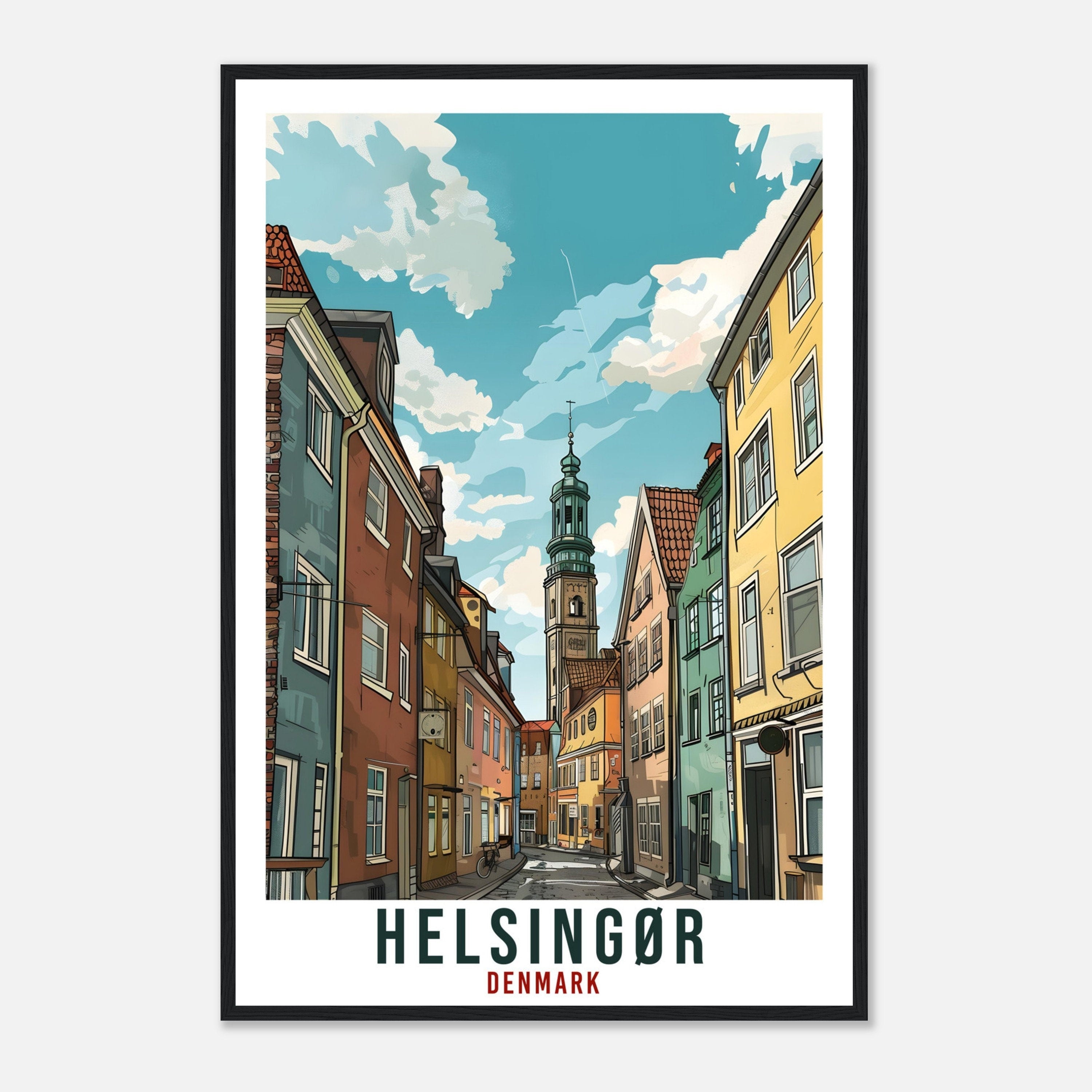 Helsingør Travel Print Denmark Wall Art Helsingør Wall Hanging Home Décor Helsingør Art Gift Denmark Artwork Gift Danish Travel Poster