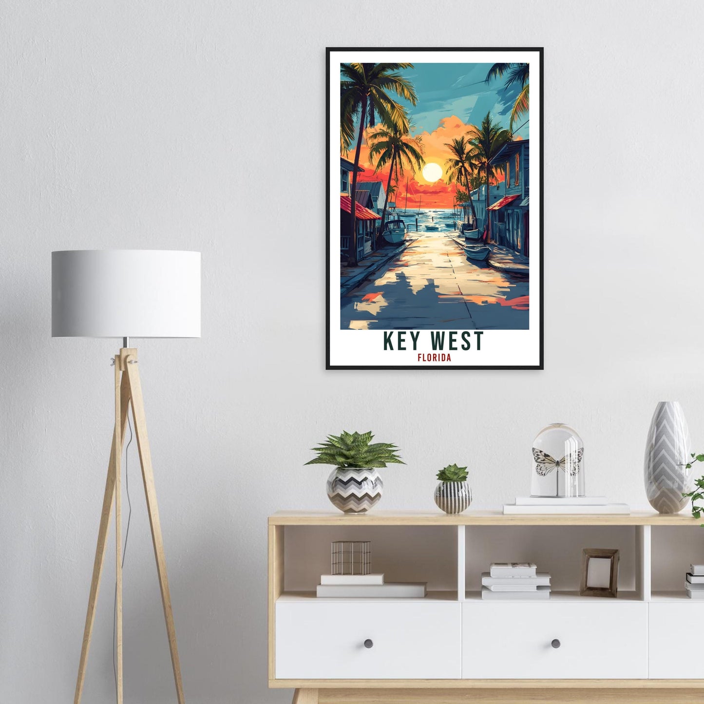Key West Travel Print Florida United States Home Decor Wall Art Gift Wall Hanging Art Lover Florida Keys American Artwork Travel Poster USA