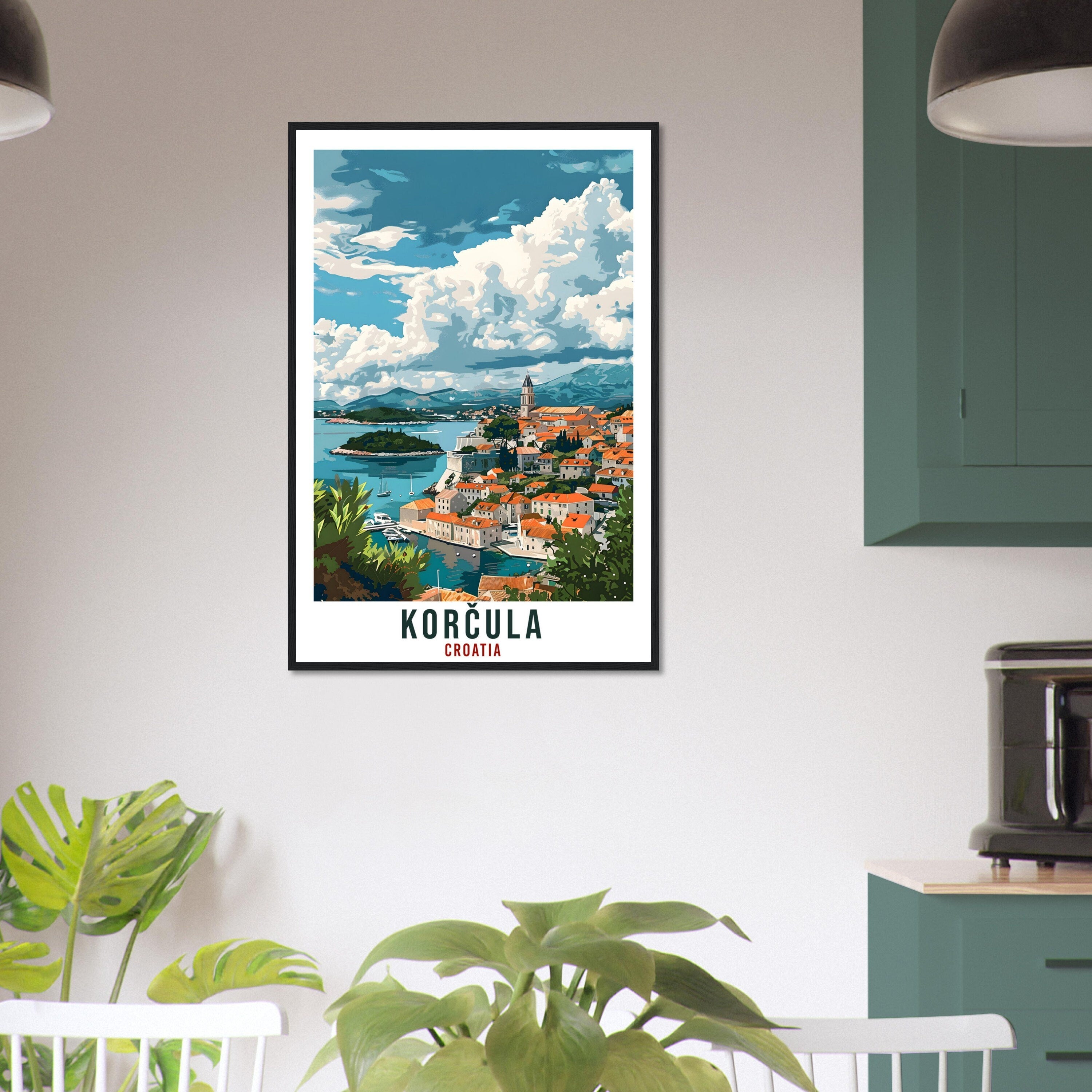 Korčula Travel Print Croatia Wall Art Wall Hanging Home Décor Korčula Gift Croatian Landmark Artwork Gift Croatia Holiday Travel Poster