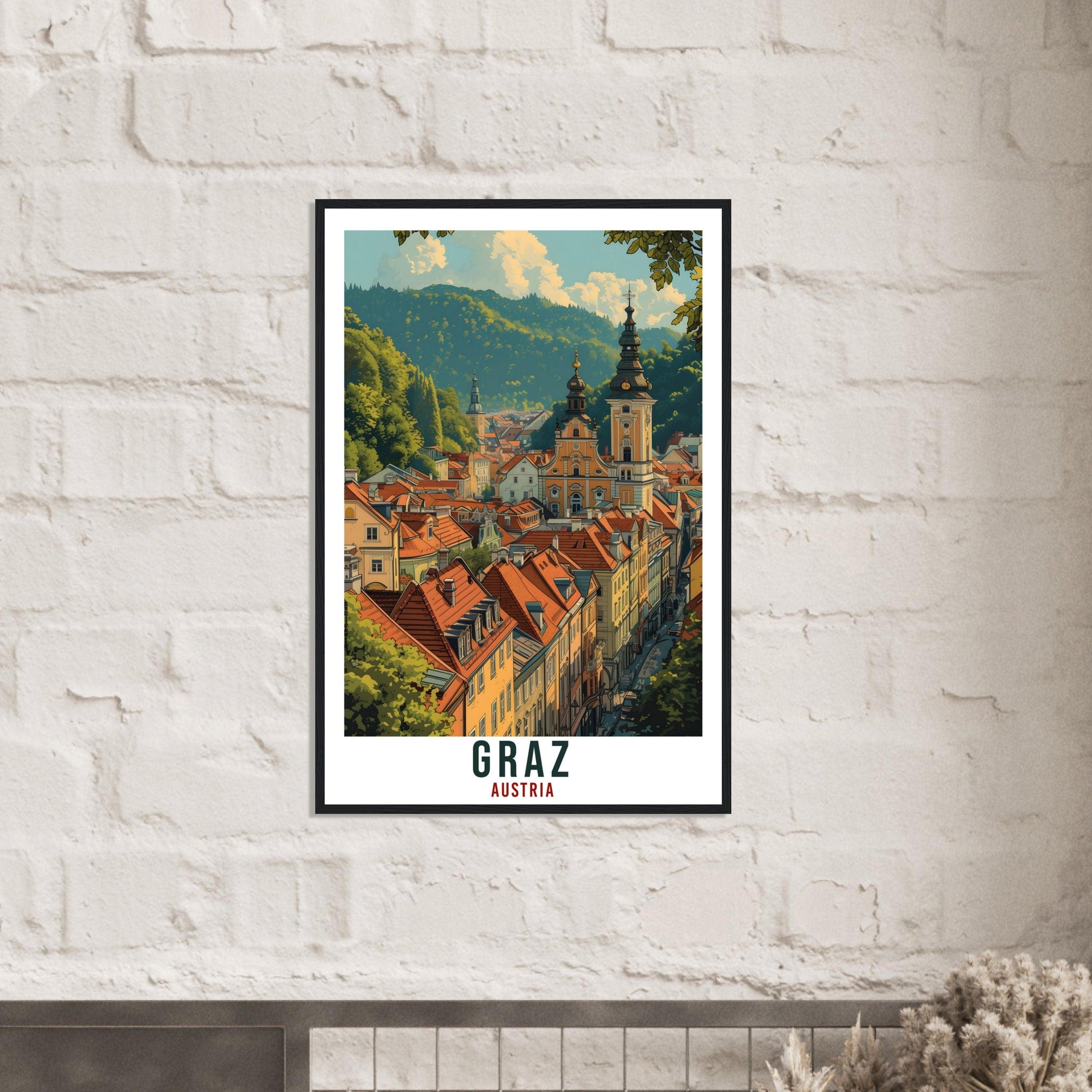 Graz Gift Travel Print Austria Home Decoration Graz Austrian City Wall Art Gift Wall Hanging Art Lover Austria Artwork Graz Travel Poster