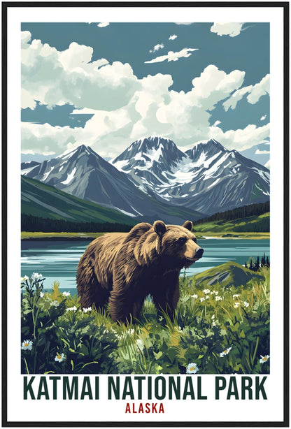 Katmai National Park Alaska USA Travel Print Wall Art Wall Hanging Home Décor Katmai National Park Gift Travel Art USA Artwork Travel Poster