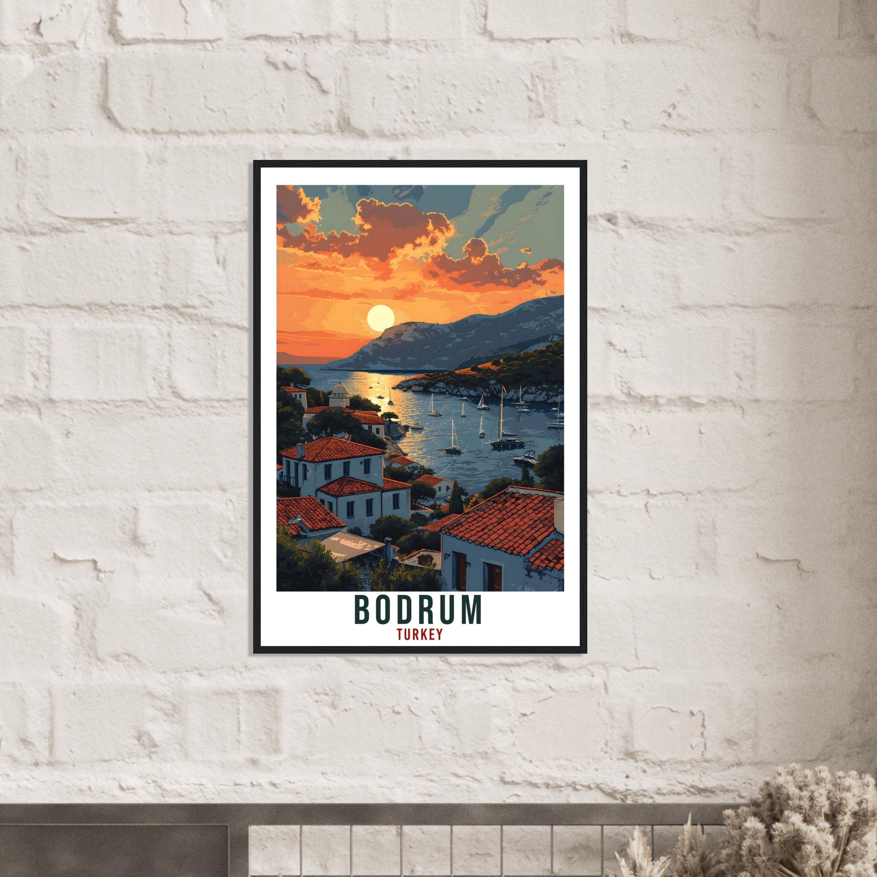 Bodrum Travel Print Turkey Home Decoration Bodrum Turkish City Wall Art Gift Wall Hanging Art Lover Turkey Artwork Bodrum Travel Poster