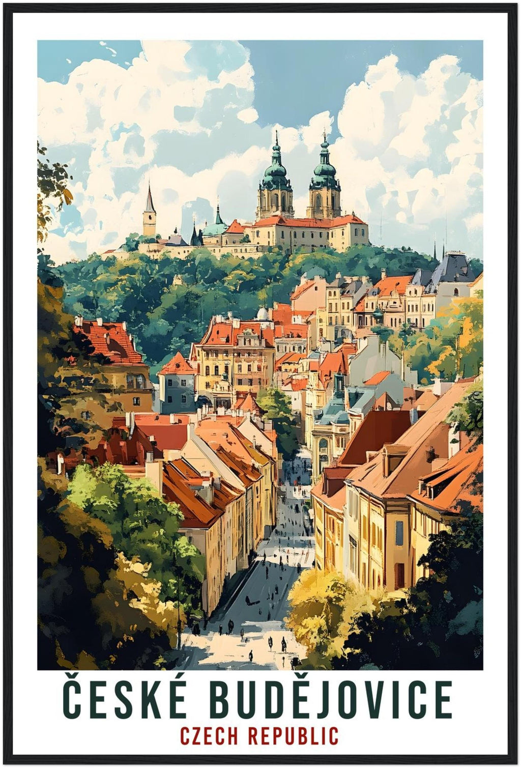 České Budějovice Travel Print Czech Republic Home Decor Wall Art Gift Wall Hanging Art Lover České Budějovice Czechia Artwork Travel Poster
