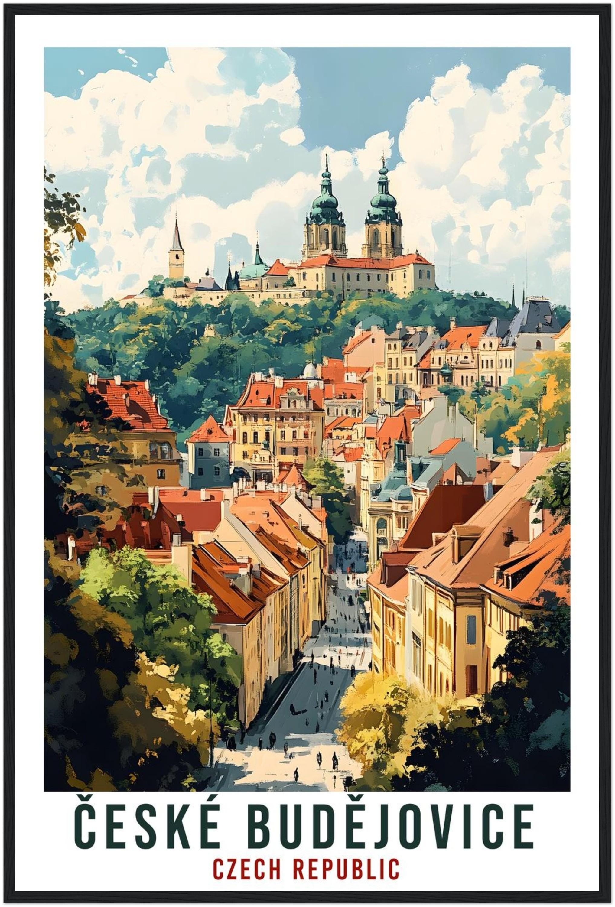 České Budějovice Travel Print Czech Republic Home Decor Wall Art Gift Wall Hanging Art Lover České Budějovice Czechia Artwork Travel Poster