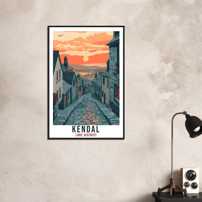 Kendal Travel Print Lake District Home Decor Kendal Wall Art Wall Hanging Art Lover Lake District Artwork Travel Poster Cumbria Travel Art