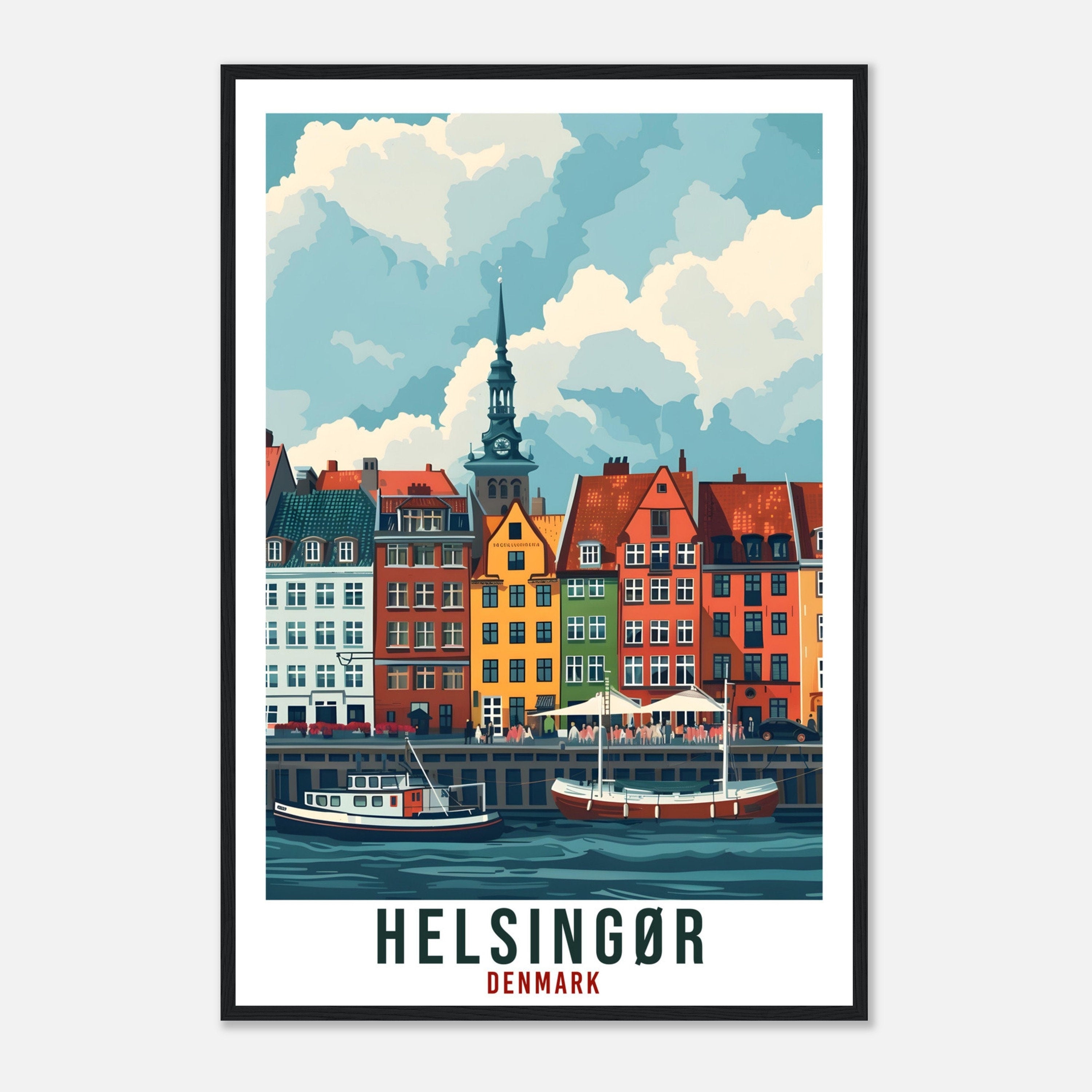 Helsingør Travel Print Denmark Wall Art Wall Hanging Home Living Décor Helsingør Gift Art Lovers Denmark Artwork Gift Danish Travel Poster