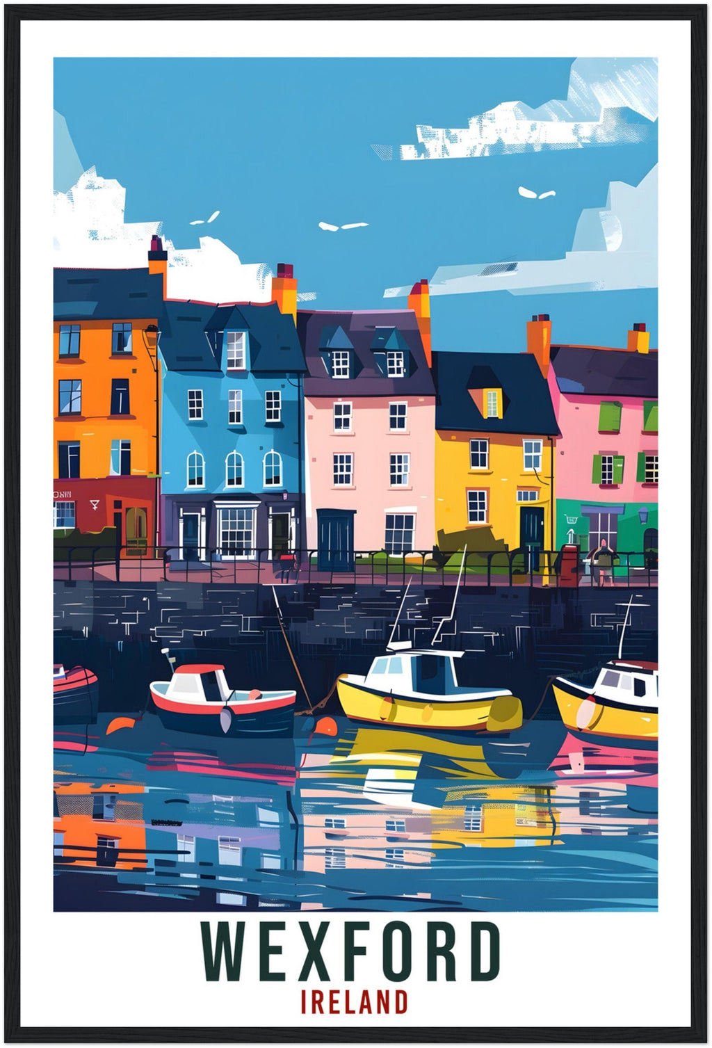 Wexford Travel Print Ireland Wall Art Wall Hanging Home Living Décor Wexford Gift Art Lovers Gift Irish Artwork Gift Ireland Travel Poster