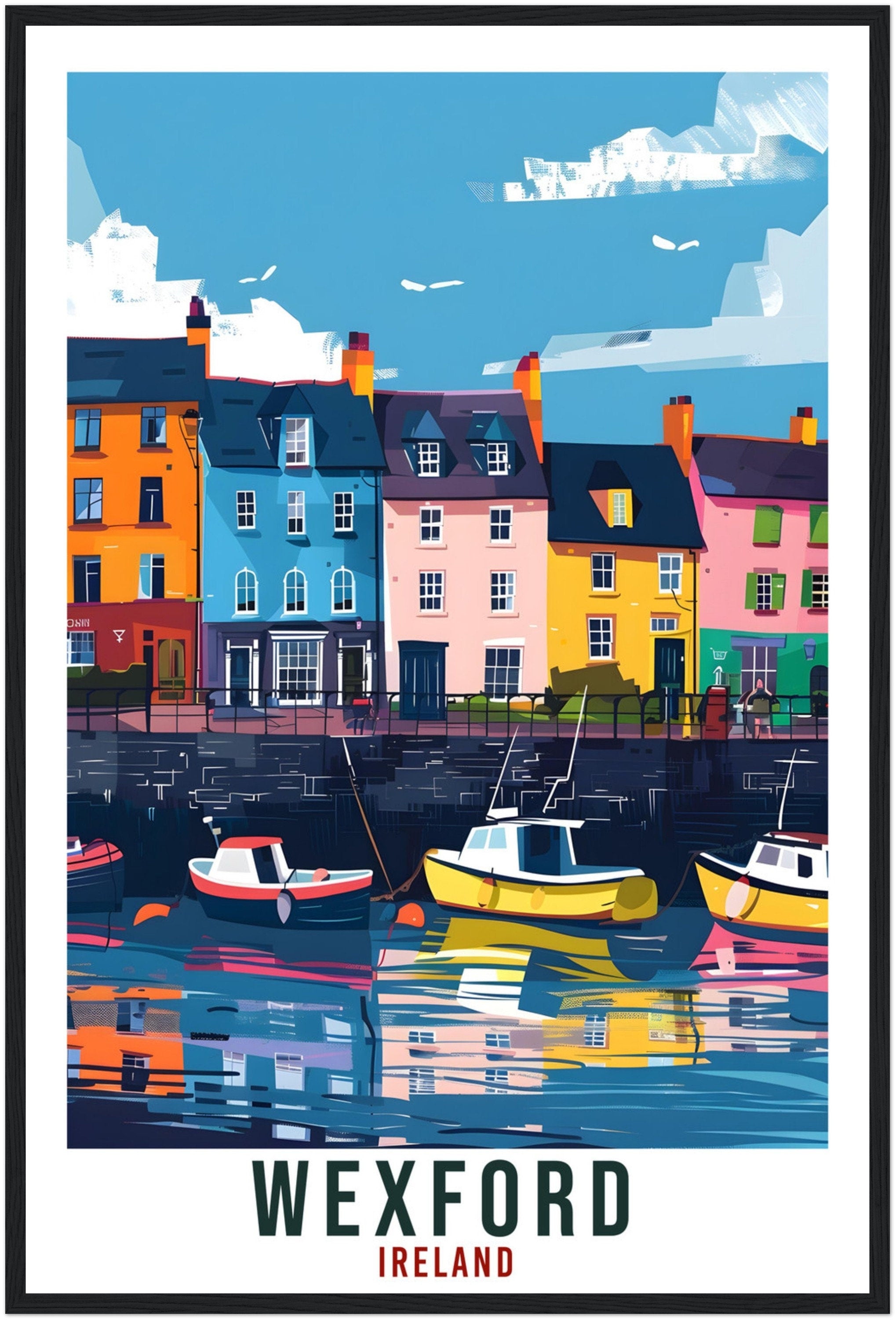 Wexford Travel Print Ireland Wall Art Wall Hanging Home Living Décor Wexford Gift Art Lovers Gift Irish Artwork Gift Ireland Travel Poster