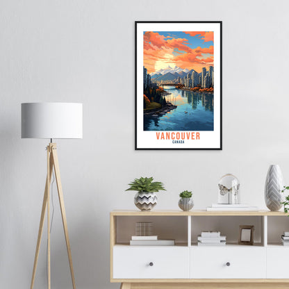 Vancouver Travel Print Wall Art Vancouver Canada Wall Hanging Home Decoration Vancouver City Sunset Wall Art Print Vancouver Canada Poster
