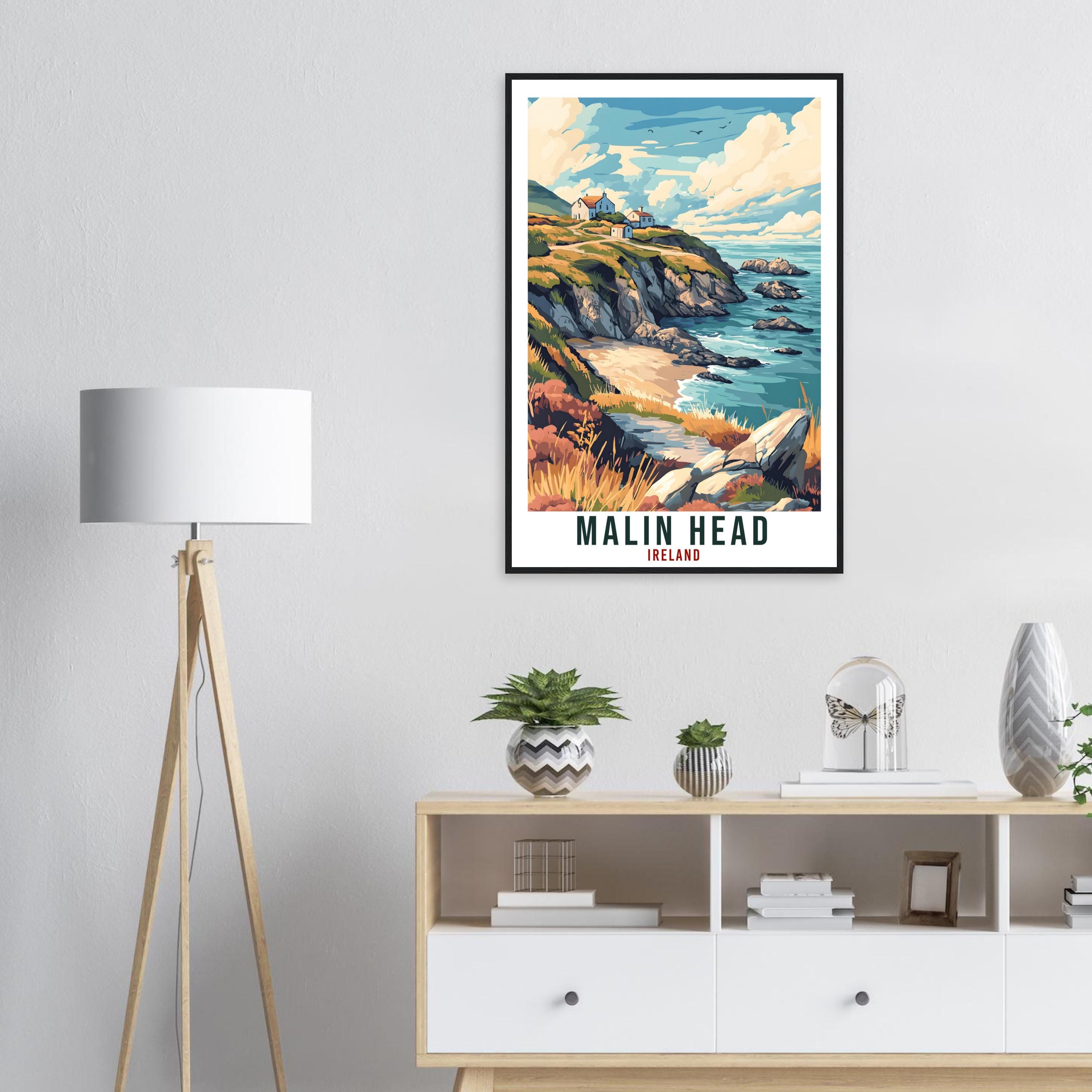 Malin Head Travel Print Ireland Home Decor Malin Head Wall Art Wall Hanging Art Lover Irish Artwork Travel Poster Malin Head Ireland Travel