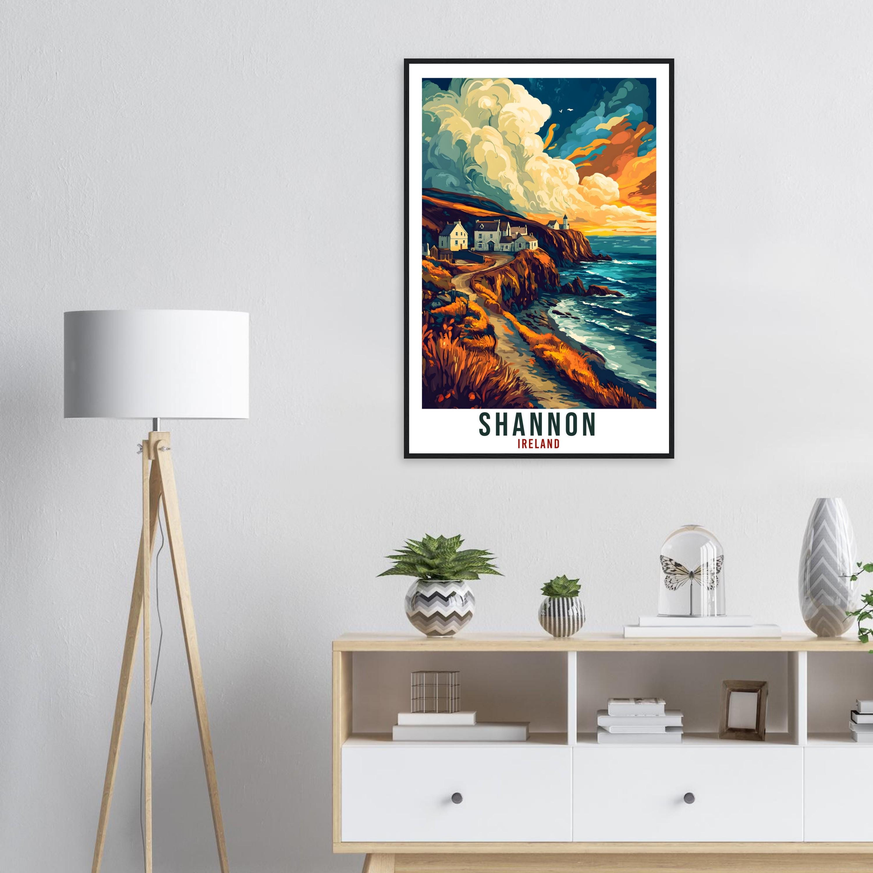 Shannon Travel Print Ireland Home Decor Co Clare Wall Art Wall Hanging Art Lover Irish Artwork Travel Poster Shannon Ireland Travel Art