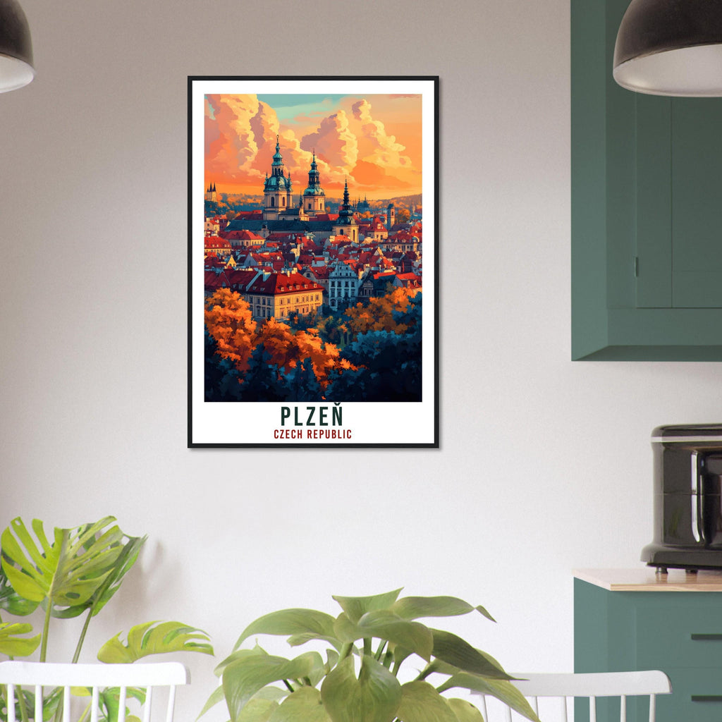 Plzeň Travel Print Czechia Home Decor Plzeň Wall Art Gift Wall Hanging Art Lover Pilsen Czech Republic Artwork Travel Poster Travel Artwork