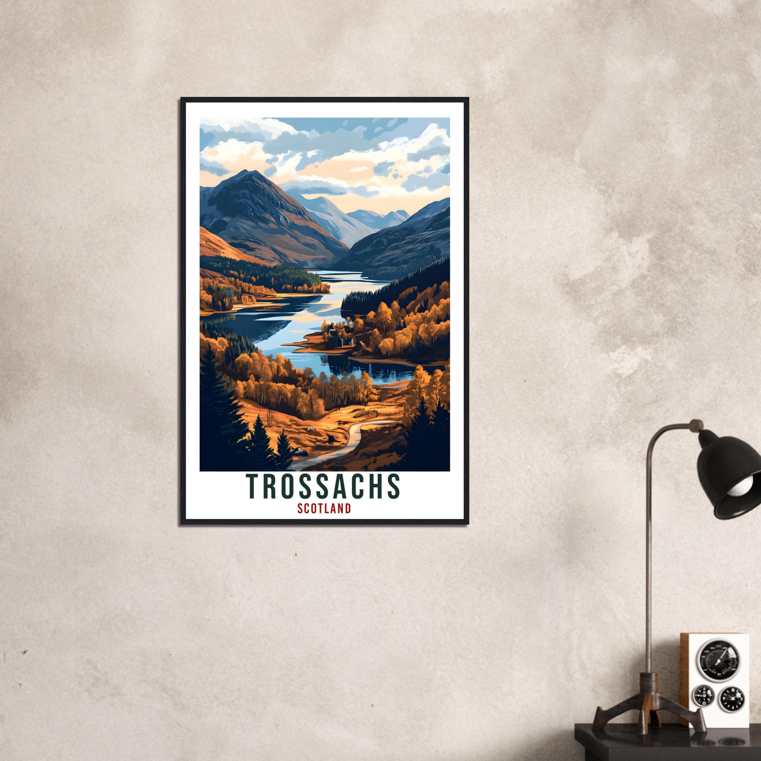 Trossachs Travel Print Scotland Home Decor Trossachs Wall Art Wall Hanging Art Lover Scotland Artwork Travel Poster Trossachs Travel Art