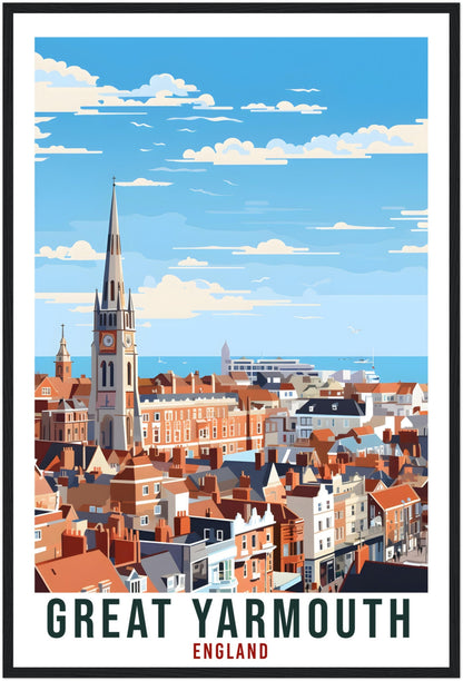 Great Yarmouth Travel Print Wall Art Wall Hanging Home Living Décor Great Yarmouth Gift Art Lovers Gift Artwork Gift England Travel Poster