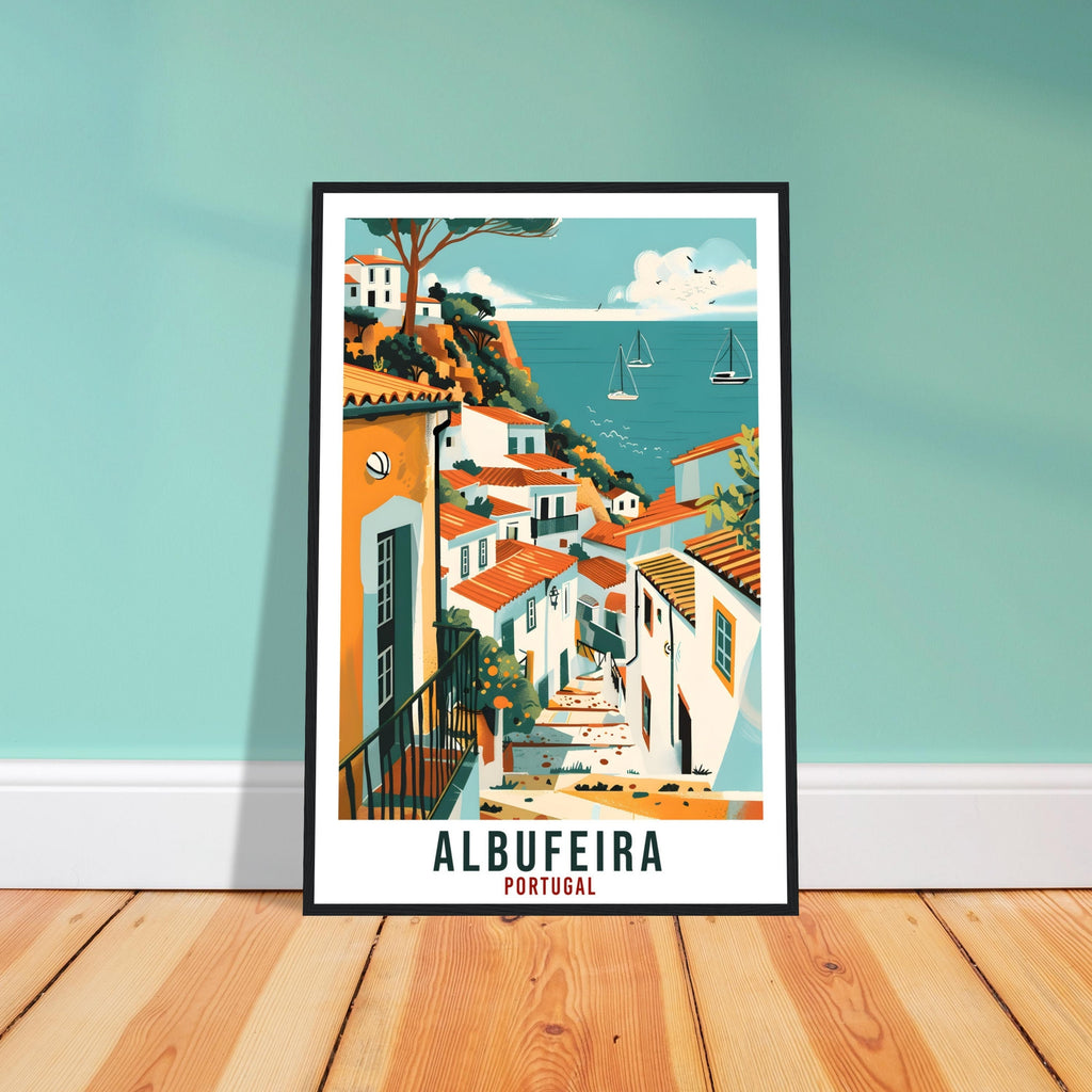Albufeira Travel Print Portugal Wall Art Wall Hanging Home Décor Albufeira Gift Portugal Landmark Artwork Gift Portugal Travel Poster