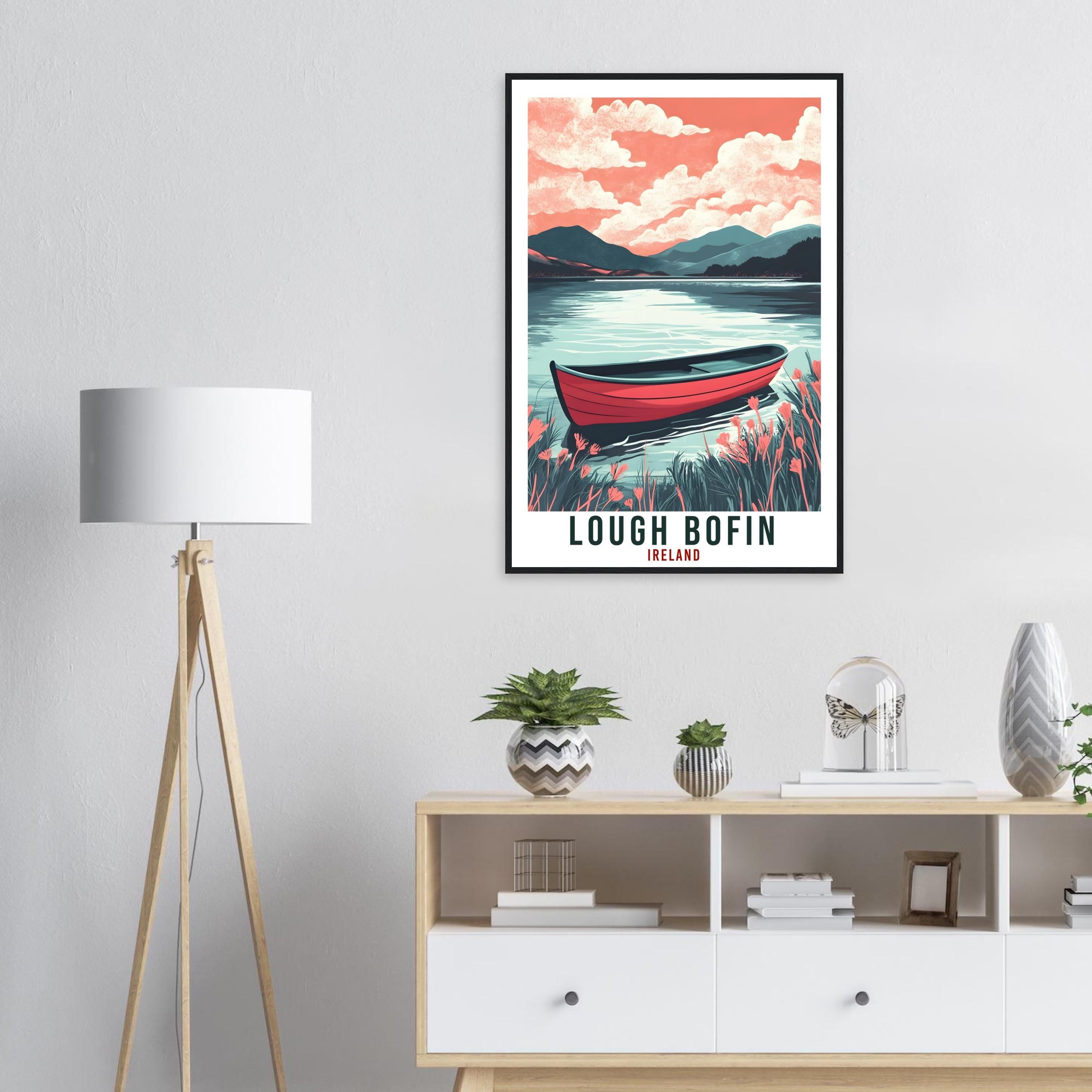Lough Bofin Travel Print Ireland Home Decor Lough Bofin Wall Art Wall Hanging Art Lover Irish Artwork Travel Poster Ireland Travel Art