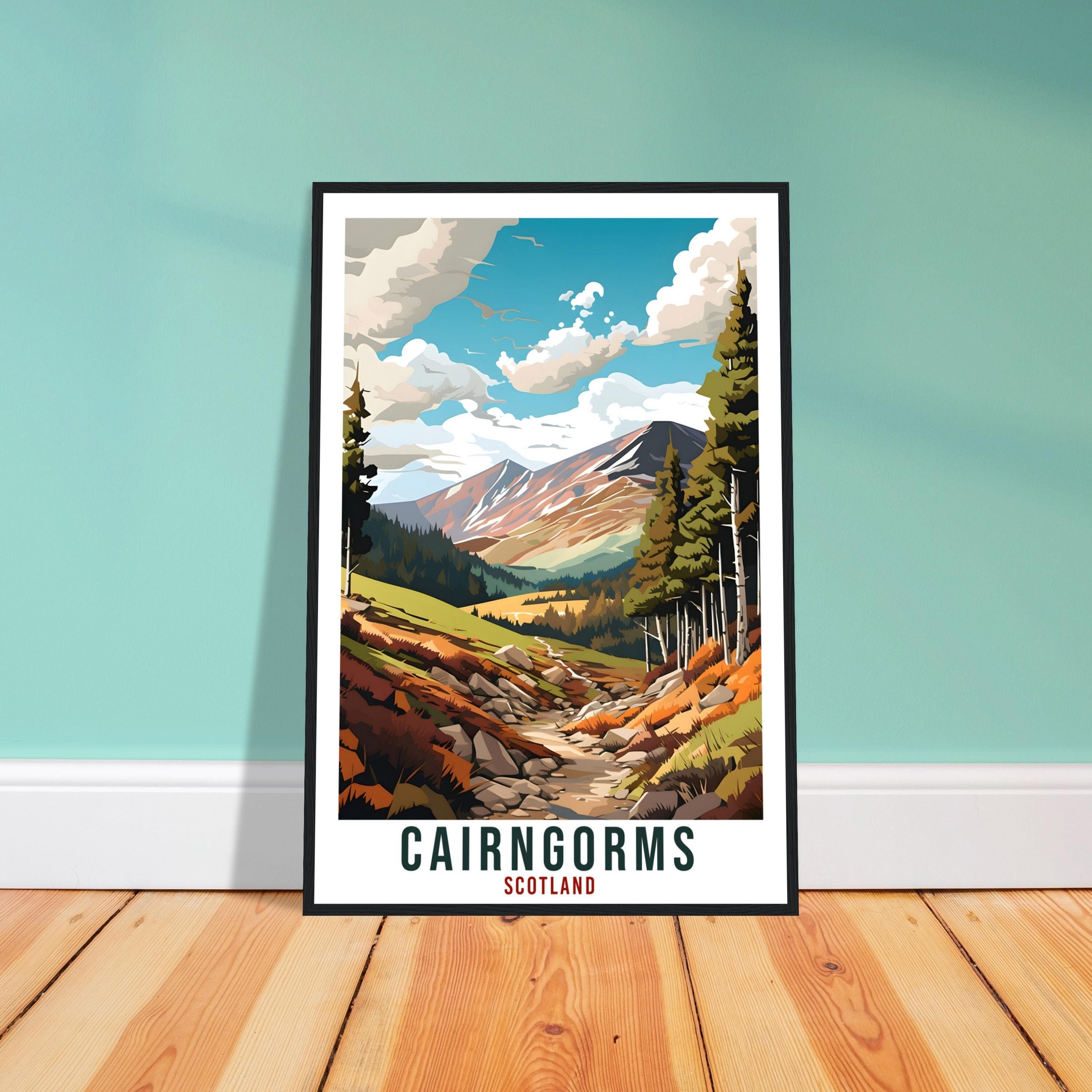 Cairngorms Travel Print Scotland Wall Art Home Decor Wall Hanging Travel Art Gift Cairngorms Travel Poster Scotland Landscape Artwork Lover