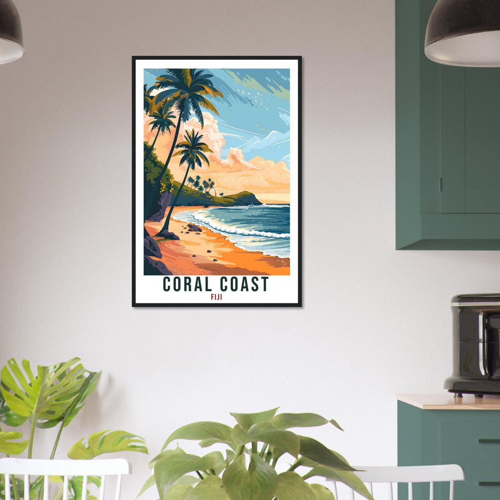 Coral Coast Fiji Travel Print Fiji Wall Art Wall Hanging Home Décor Coral Coast Gift Fiji Islands Artwork Travel Art Fijian Travel Poster