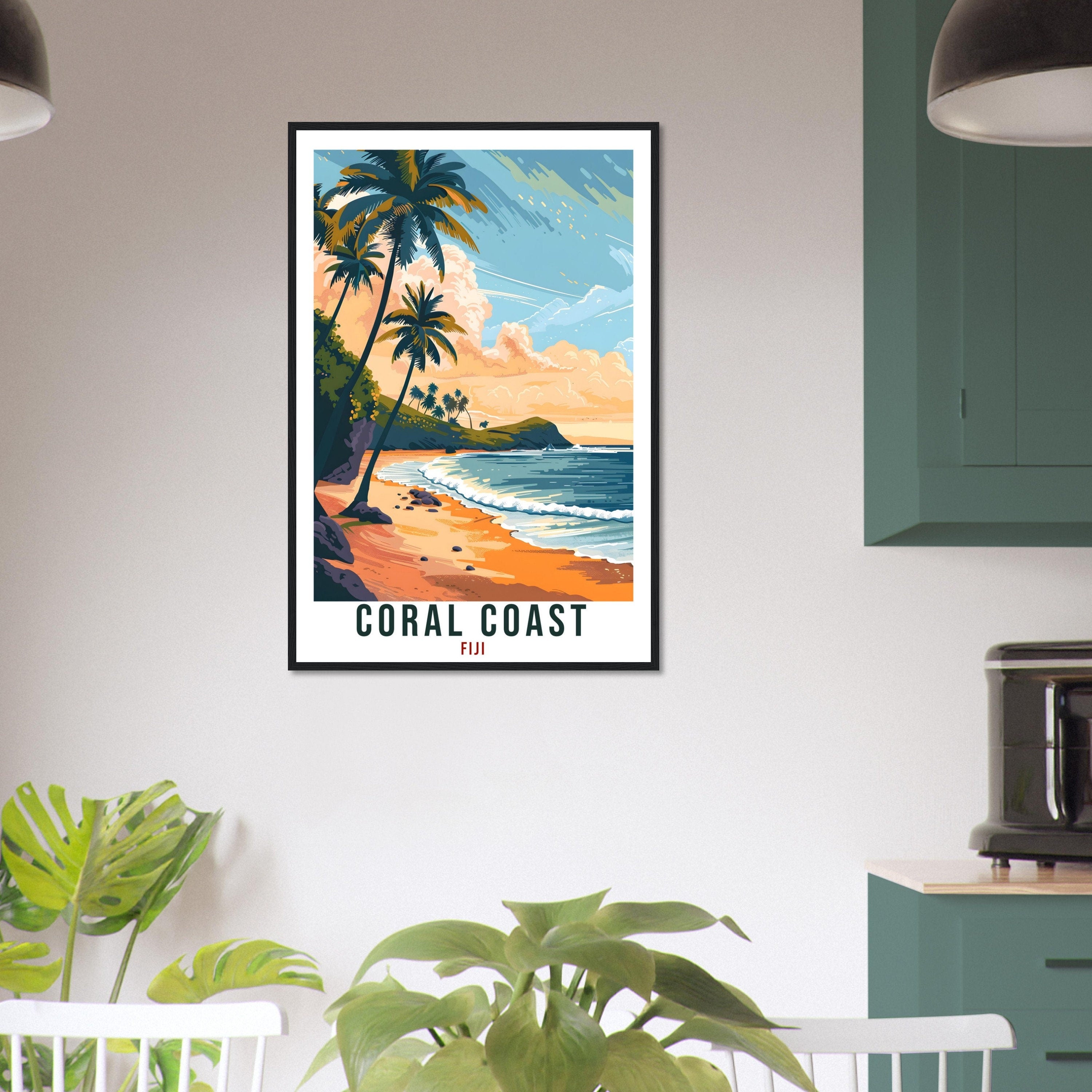 Coral Coast Fiji Travel Print Fiji Wall Art Wall Hanging Home Décor Coral Coast Gift Fiji Islands Artwork Travel Art Fijian Travel Poster